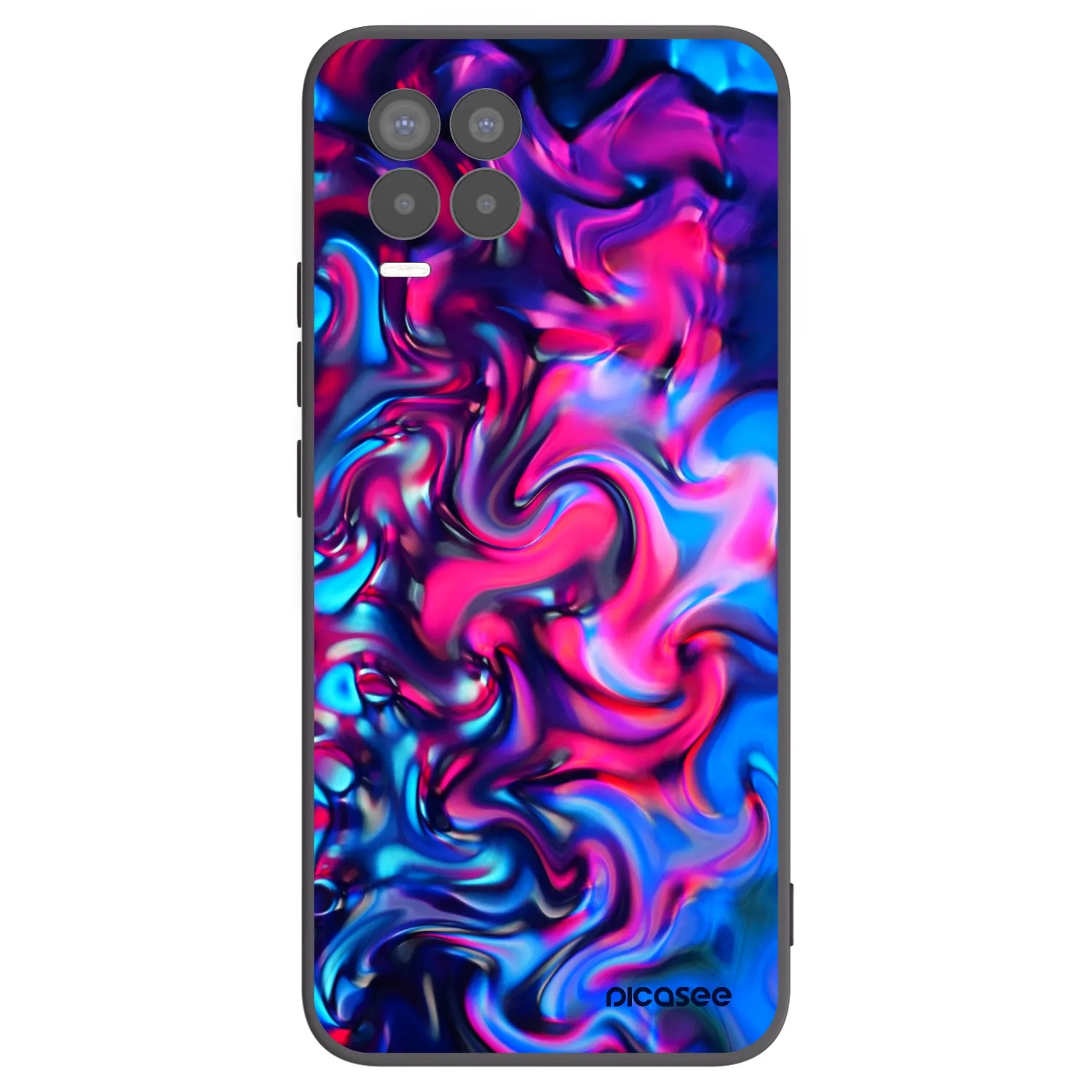 Picasee fekete szilikon tok az alábbi mobiltelefonokra Realme 8 4G - Redlight