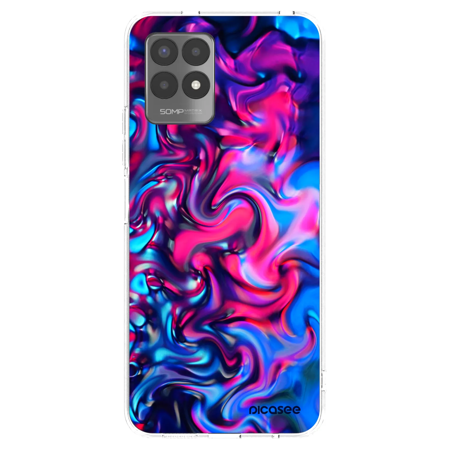 Picasee átlátszó szilikon tok az alábbi mobiltelefonokra Realme 8i - Redlight