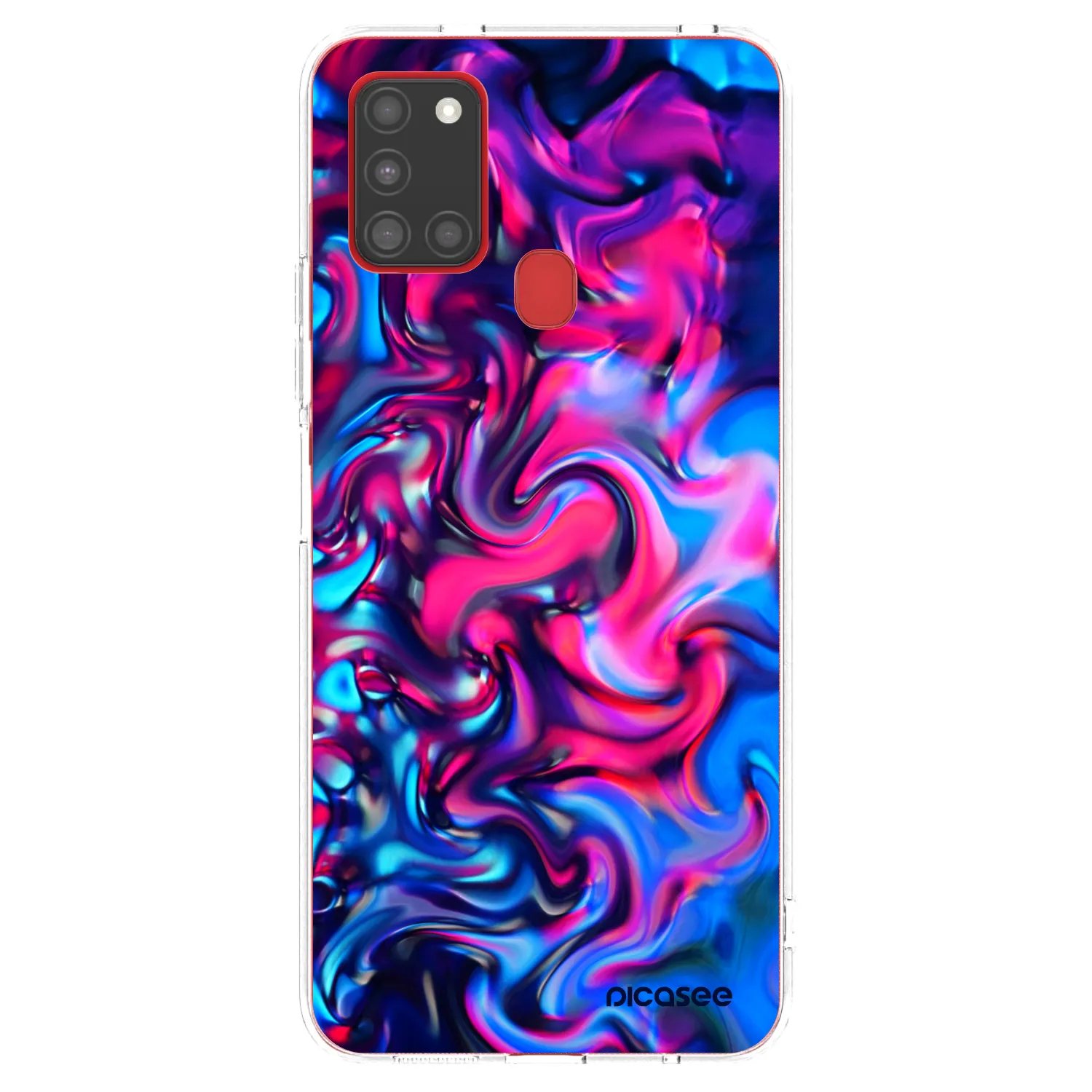 Picasee átlátszó szilikon tok az alábbi mobiltelefonokra Samsung Galaxy A21s - Redlight