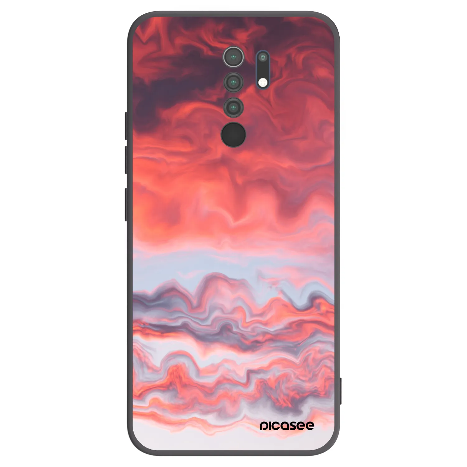 Picasee fekete szilikon tok az alábbi mobiltelefonokra Xiaomi Redmi 9 - Sunset