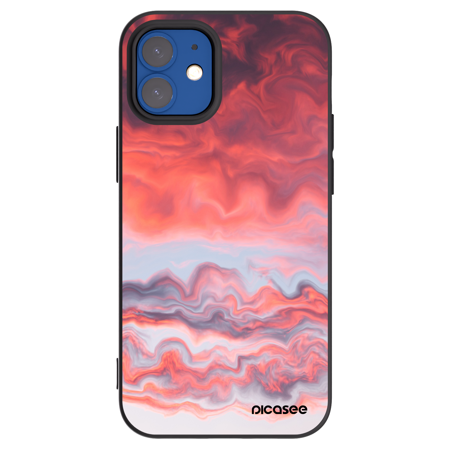 Picasee fekete szilikon tok az alábbi mobiltelefonokra Apple iPhone 12 mini - Sunset