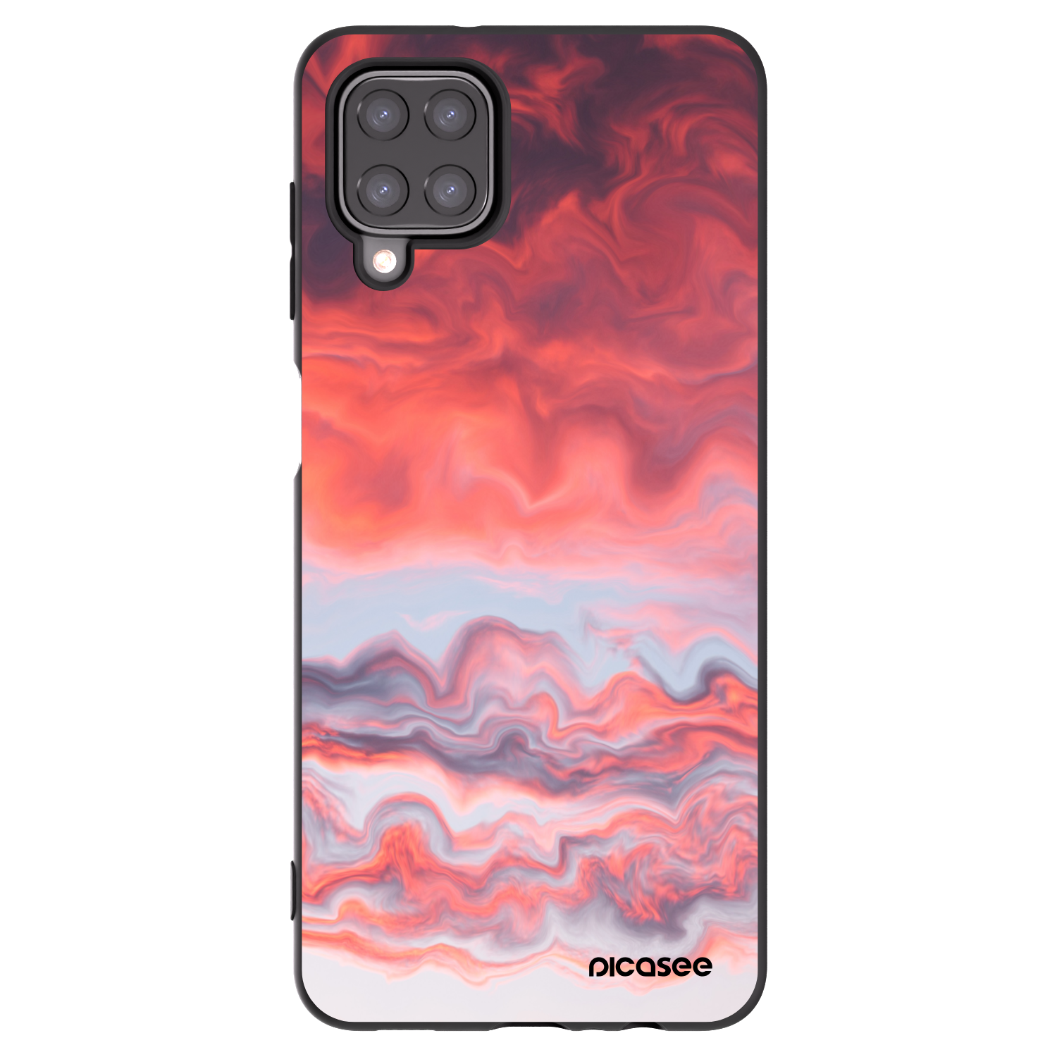 Picasee fekete szilikon tok az alábbi mobiltelefonokra Samsung Galaxy A12 A125F - Sunset