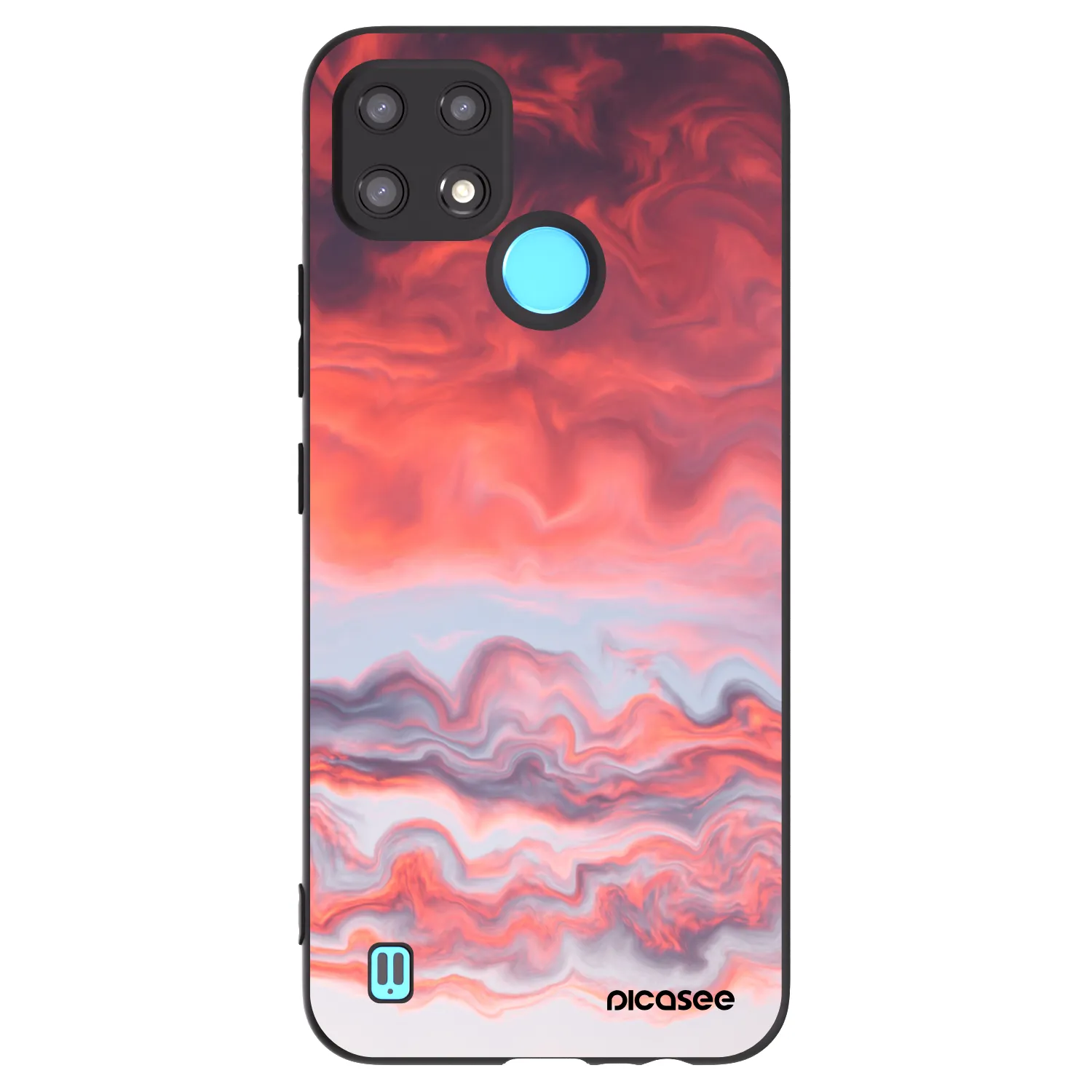 Picasee fekete szilikon tok az alábbi mobiltelefonokra Realme C21 - Sunset
