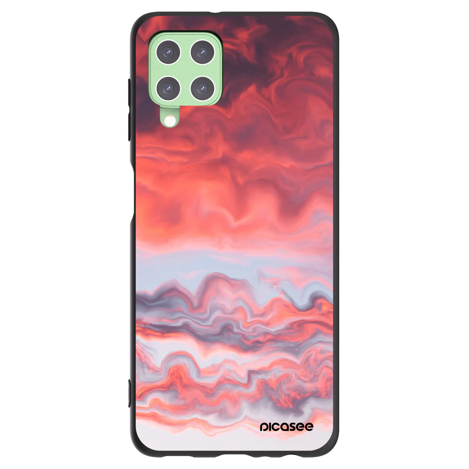 Picasee fekete szilikon tok az alábbi mobiltelefonokra Samsung Galaxy A22 A225F 4G - Sunset