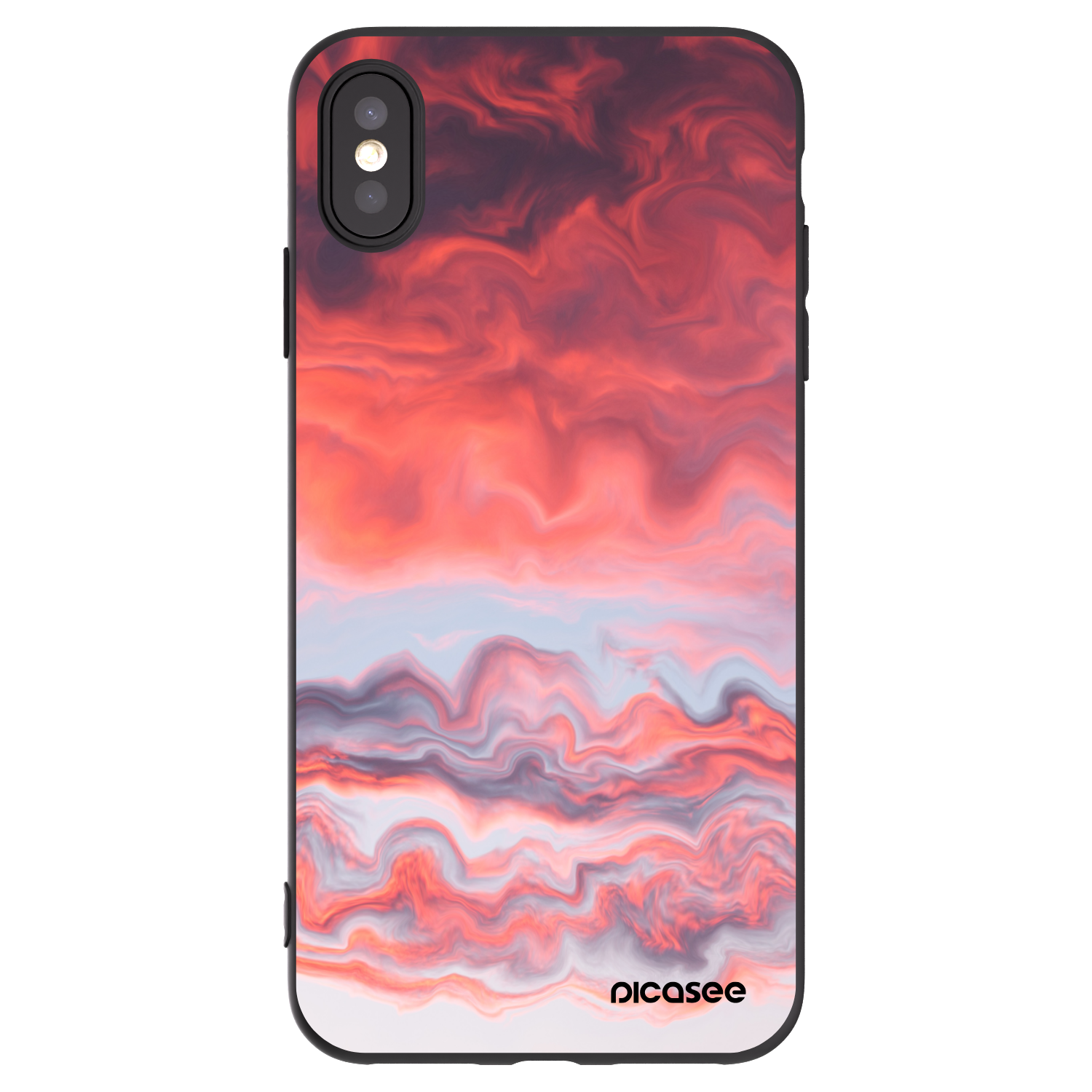 Picasee fekete szilikon tok az alábbi mobiltelefonokra Apple iPhone XS Max - Sunset