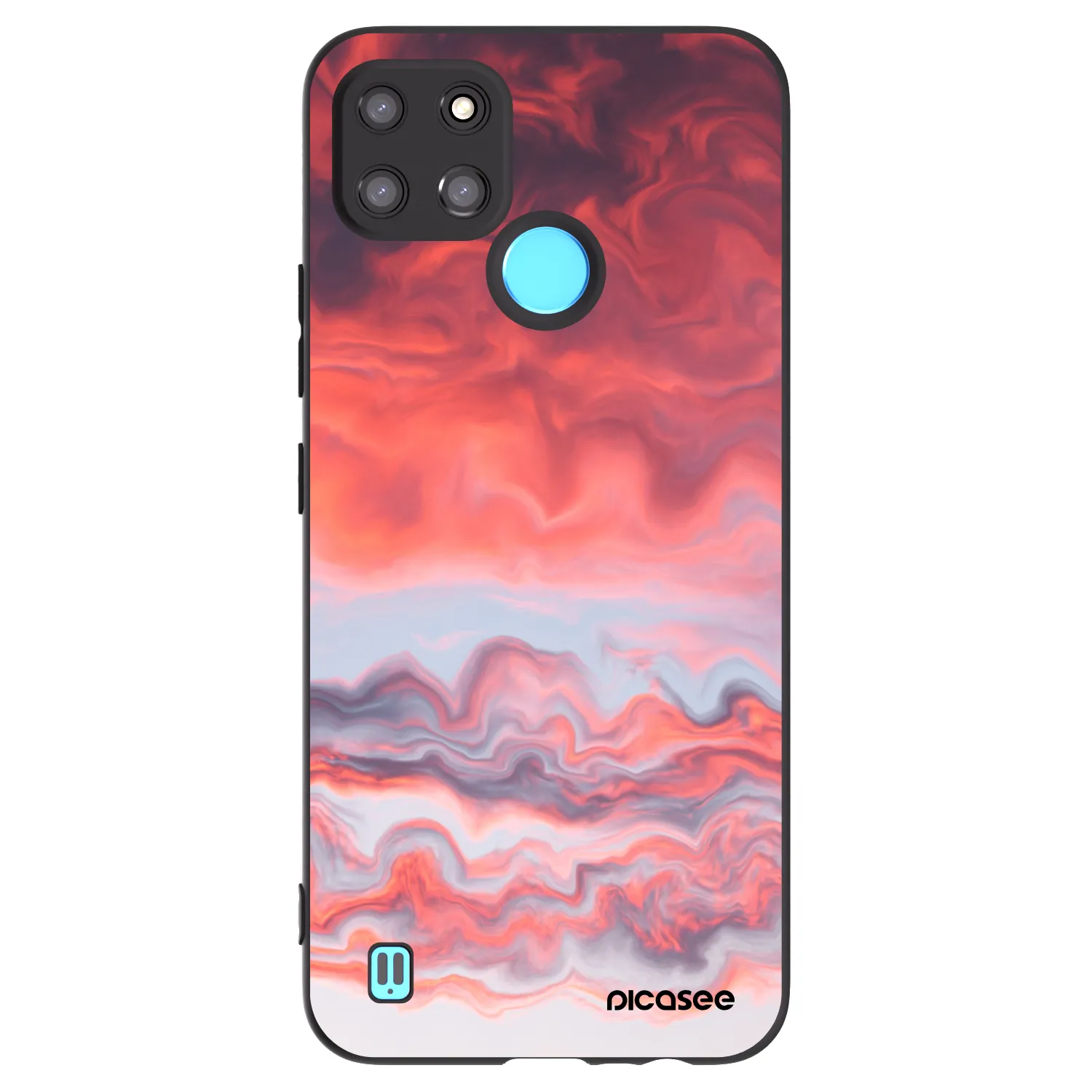 Picasee fekete szilikon tok az alábbi mobiltelefonokra Realme C21Y - Sunset