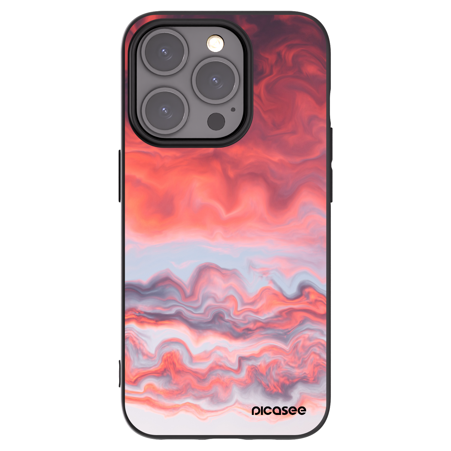 Picasee fekete szilikon tok az alábbi mobiltelefonokra Apple iPhone 15 Pro - Sunset