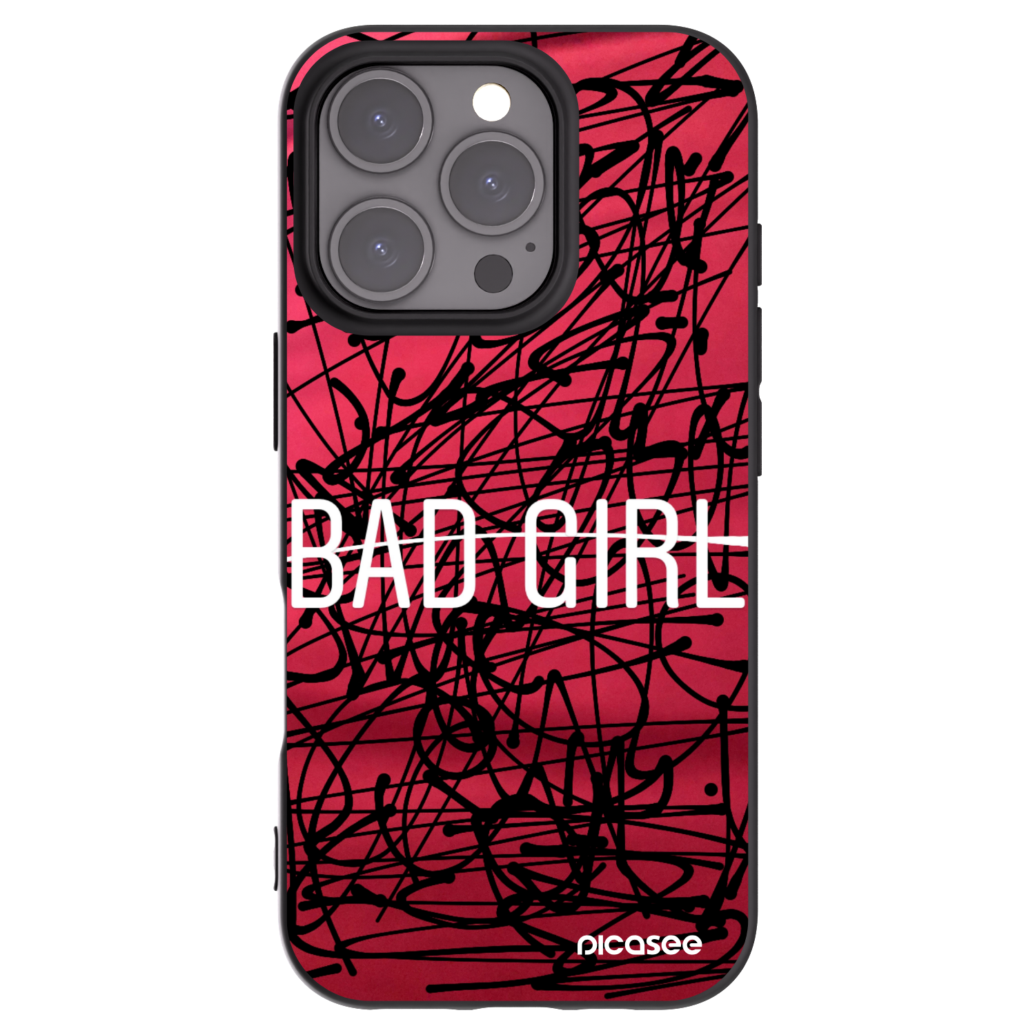 Picasee fekete szilikon tok az alábbi mobiltelefonokra Apple iPhone 16 Pro - Bad girl