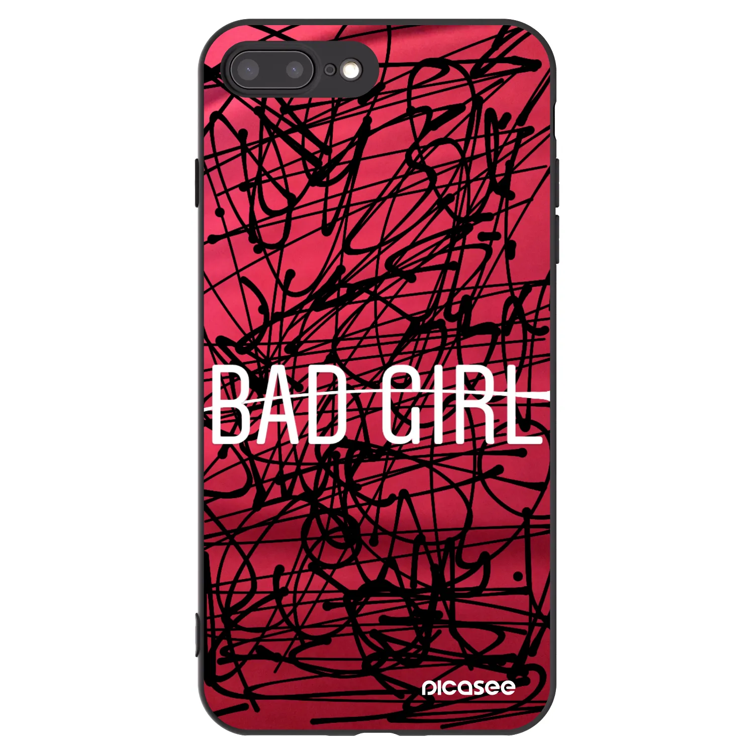 Picasee fekete szilikon tok az alábbi mobiltelefonokra Apple iPhone 7 Plus - Bad girl