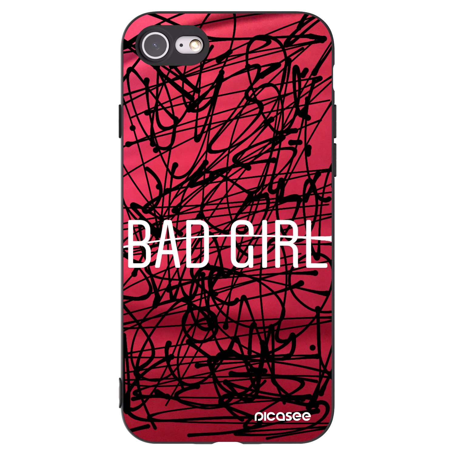 Picasee fekete szilikon tok az alábbi mobiltelefonokra Apple iPhone SE 2020 - Bad girl