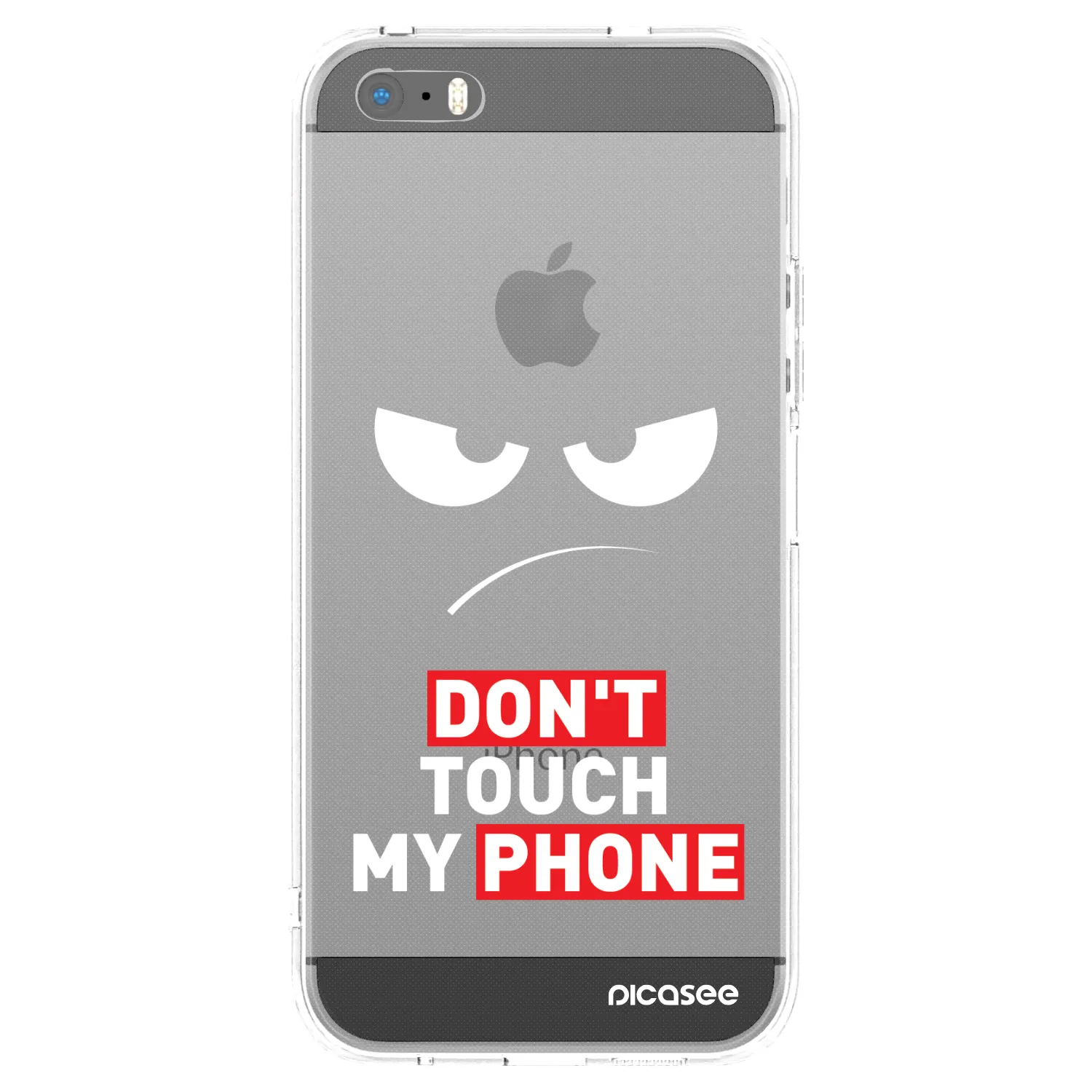 Picasee átlátszó szilikon tok az alábbi mobiltelefonokra Apple iPhone 5/5S/SE - Angry Eyes - Transparent