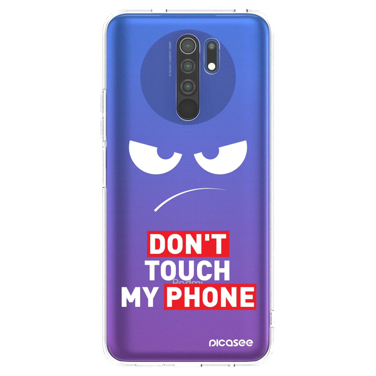 Picasee átlátszó szilikon tok az alábbi mobiltelefonokra Xiaomi Redmi 9 - Angry Eyes - Transparent