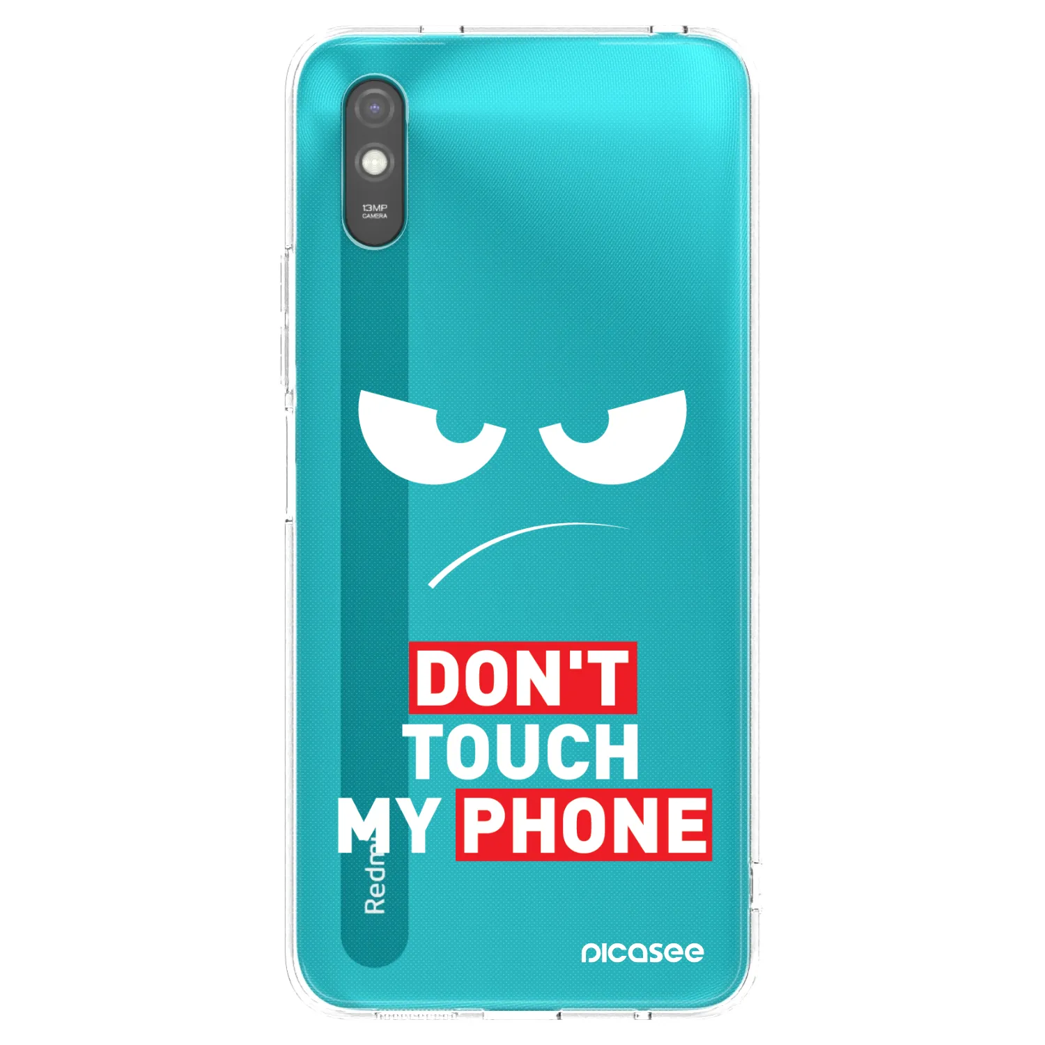 Picasee fekete szilikon tok az alábbi mobiltelefonokra Xiaomi Redmi 9A - Angry Eyes - Transparent