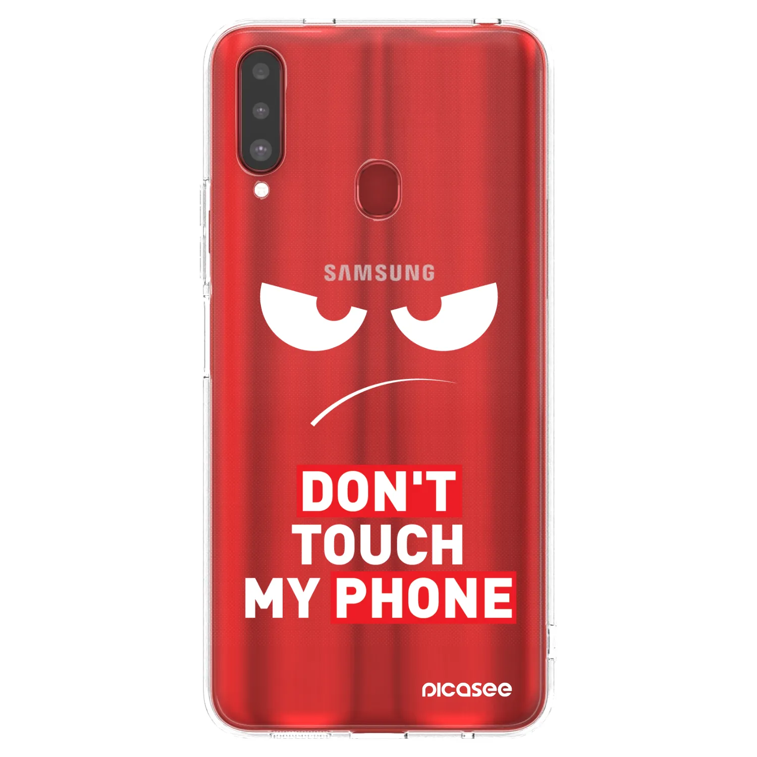 Picasee átlátszó szilikon tok az alábbi mobiltelefonokra Samsung Galaxy A20s - Angry Eyes - Transparent