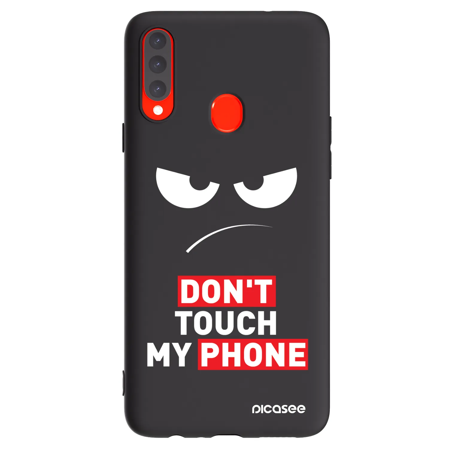 Picasee fekete szilikon tok az alábbi mobiltelefonokra Samsung Galaxy A20s - Angry Eyes - Transparent