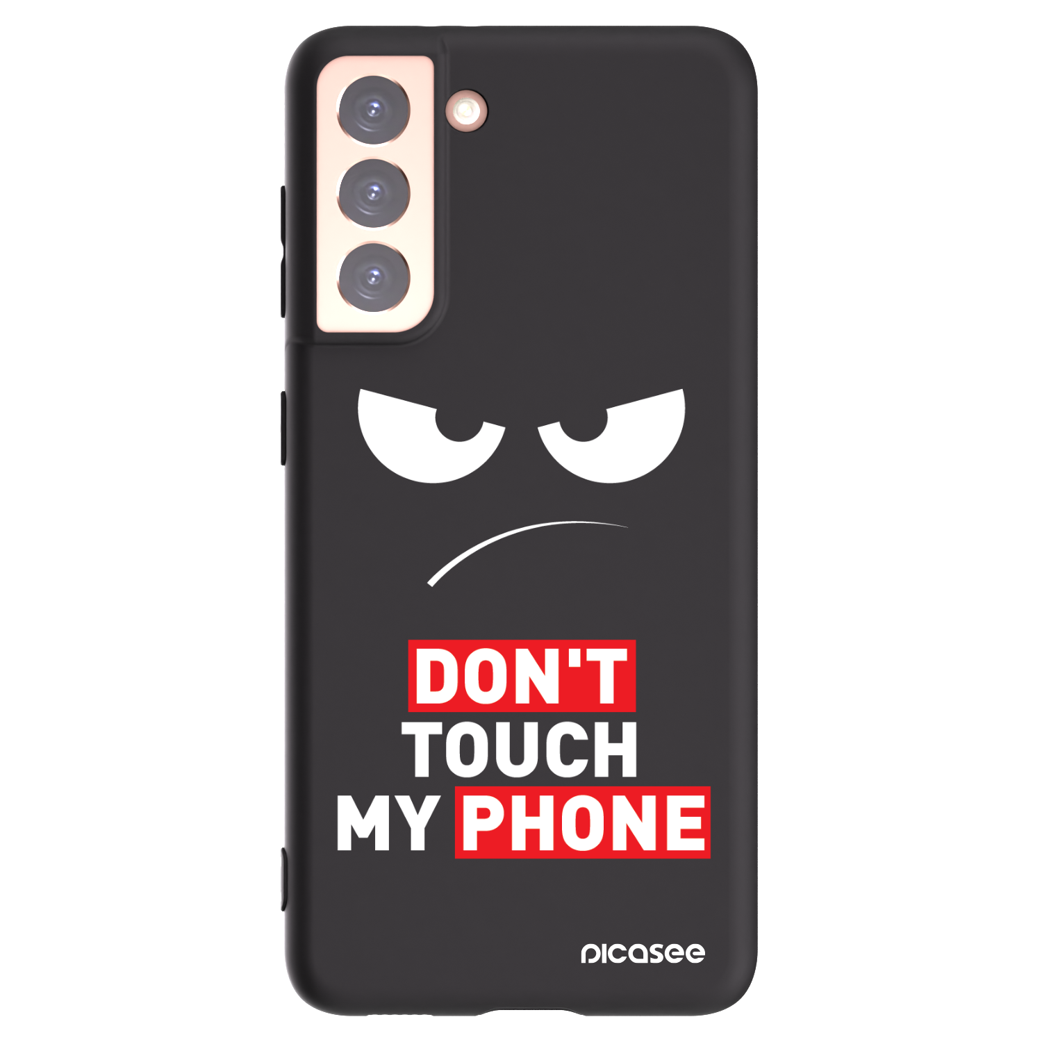 Picasee fekete szilikon tok az alábbi mobiltelefonokra Samsung Galaxy S21 5G G991B - Angry Eyes - Transparent