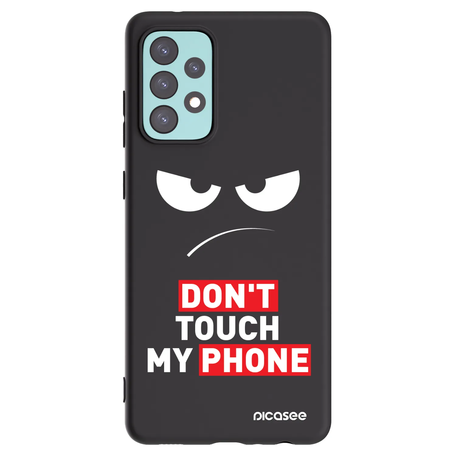 Picasee fekete szilikon tok az alábbi mobiltelefonokra Samsung Galaxy A72 A725F - Angry Eyes - Transparent