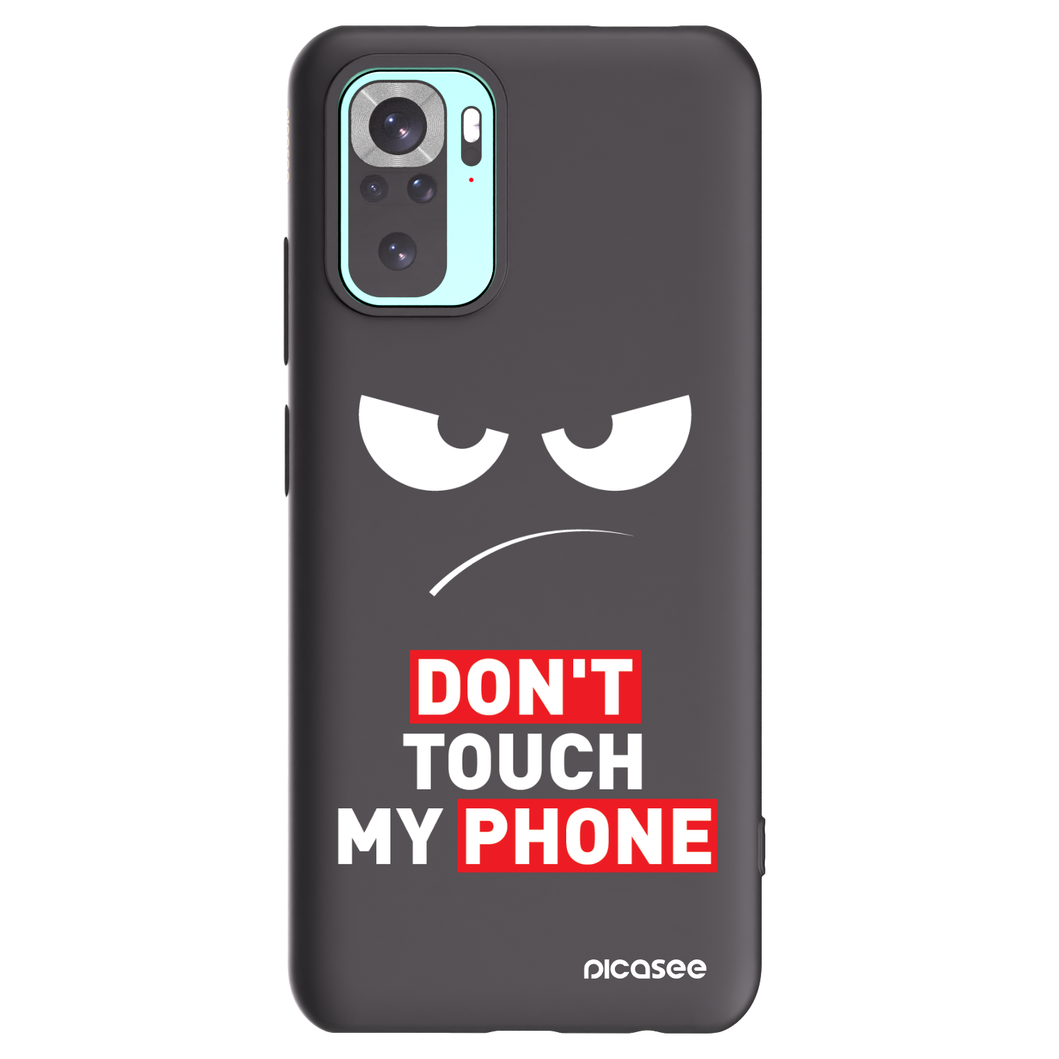 Picasee fekete szilikon tok az alábbi mobiltelefonokra Xiaomi Redmi Note 10 Pro - Angry Eyes - Transparent