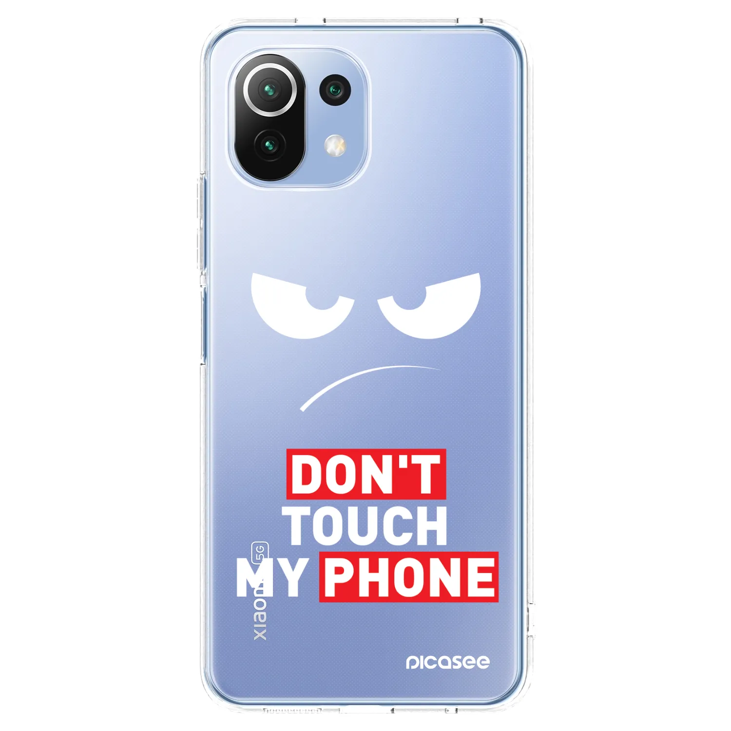 Picasee átlátszó szilikon tok az alábbi mobiltelefonokra Xiaomi Mi 11 Lite - Angry Eyes - Transparent