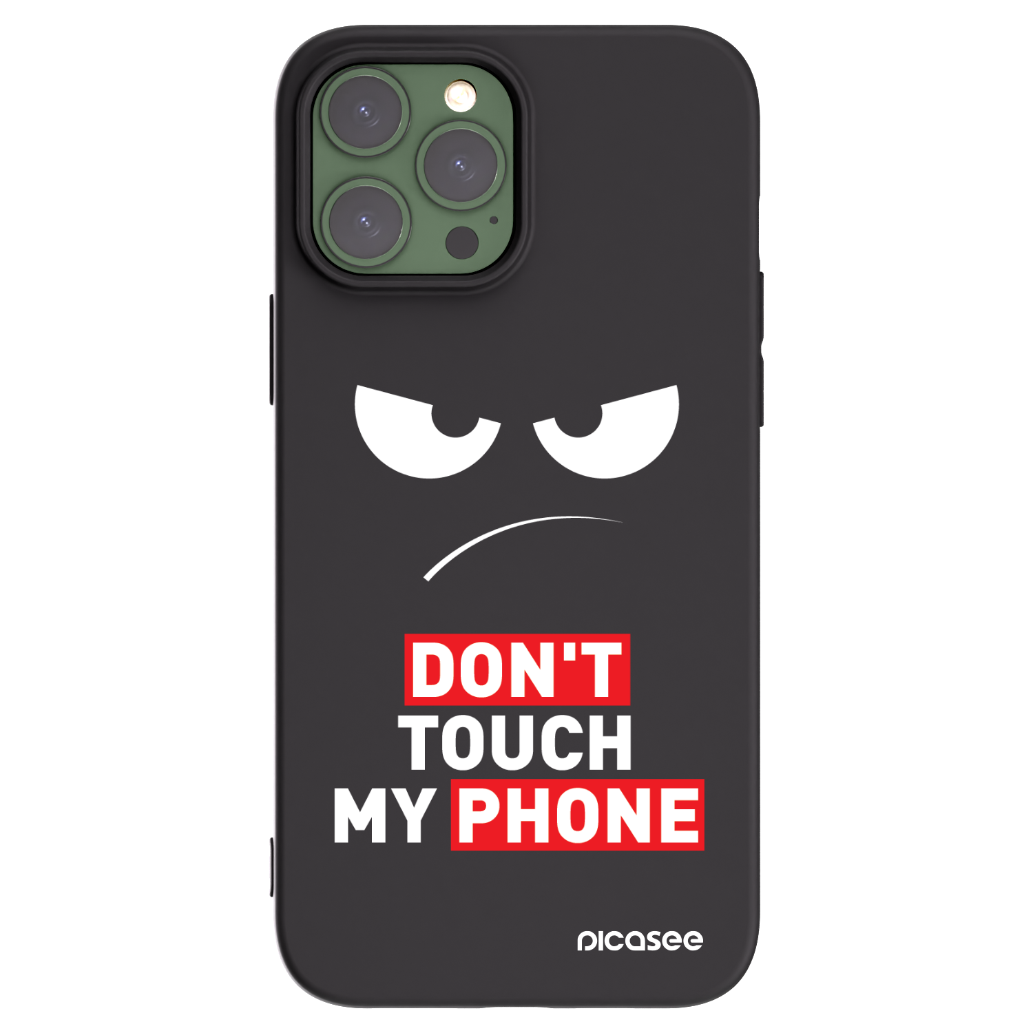 Picasee fekete szilikon tok az alábbi mobiltelefonokra Apple iPhone 13 Pro Max - Angry Eyes - Transparent