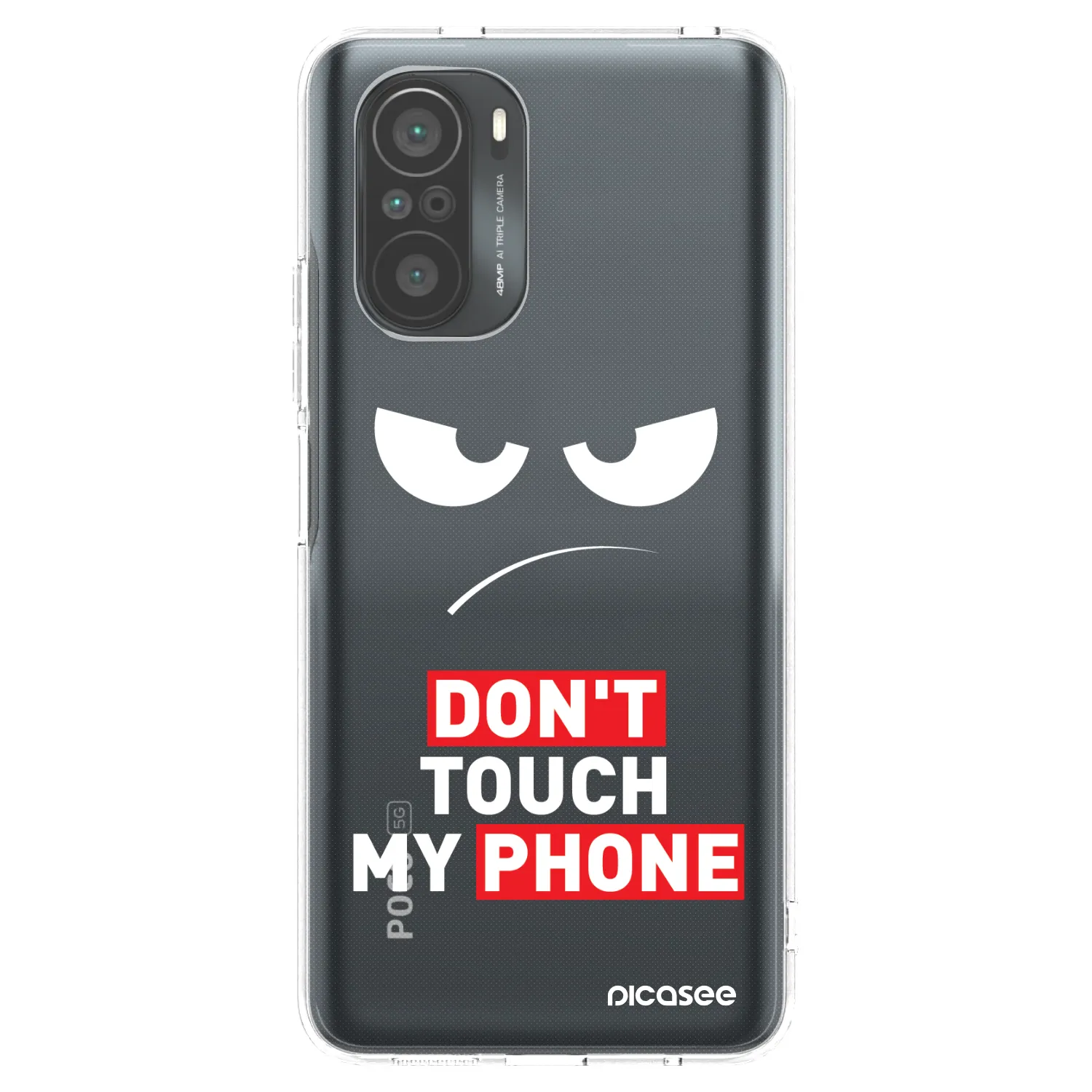 Picasee átlátszó szilikon tok az alábbi mobiltelefonokra Xiaomi Poco F3 - Angry Eyes - Transparent