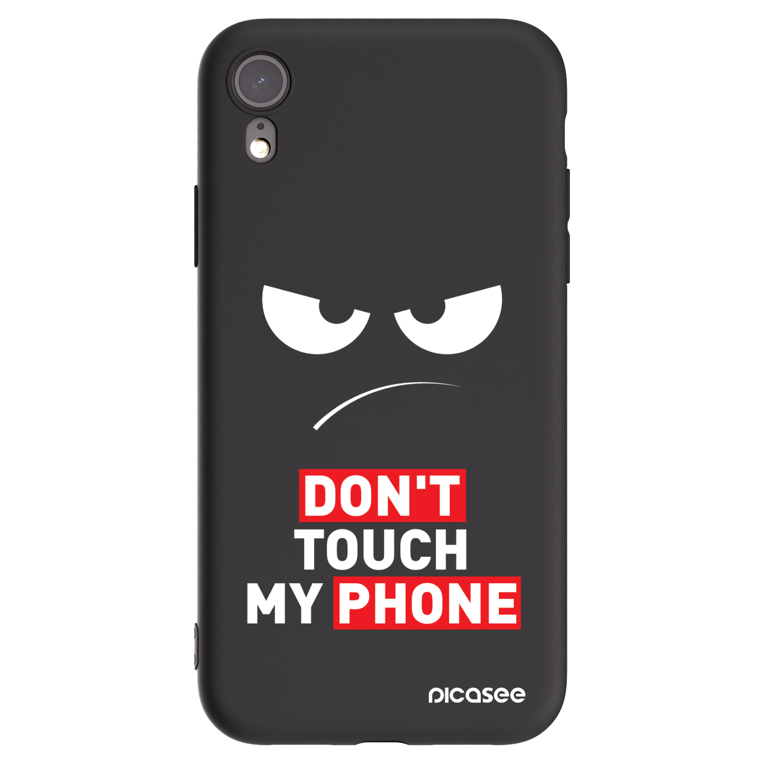 Picasee fekete szilikon tok az alábbi mobiltelefonokra Apple iPhone XR - Angry Eyes - Transparent