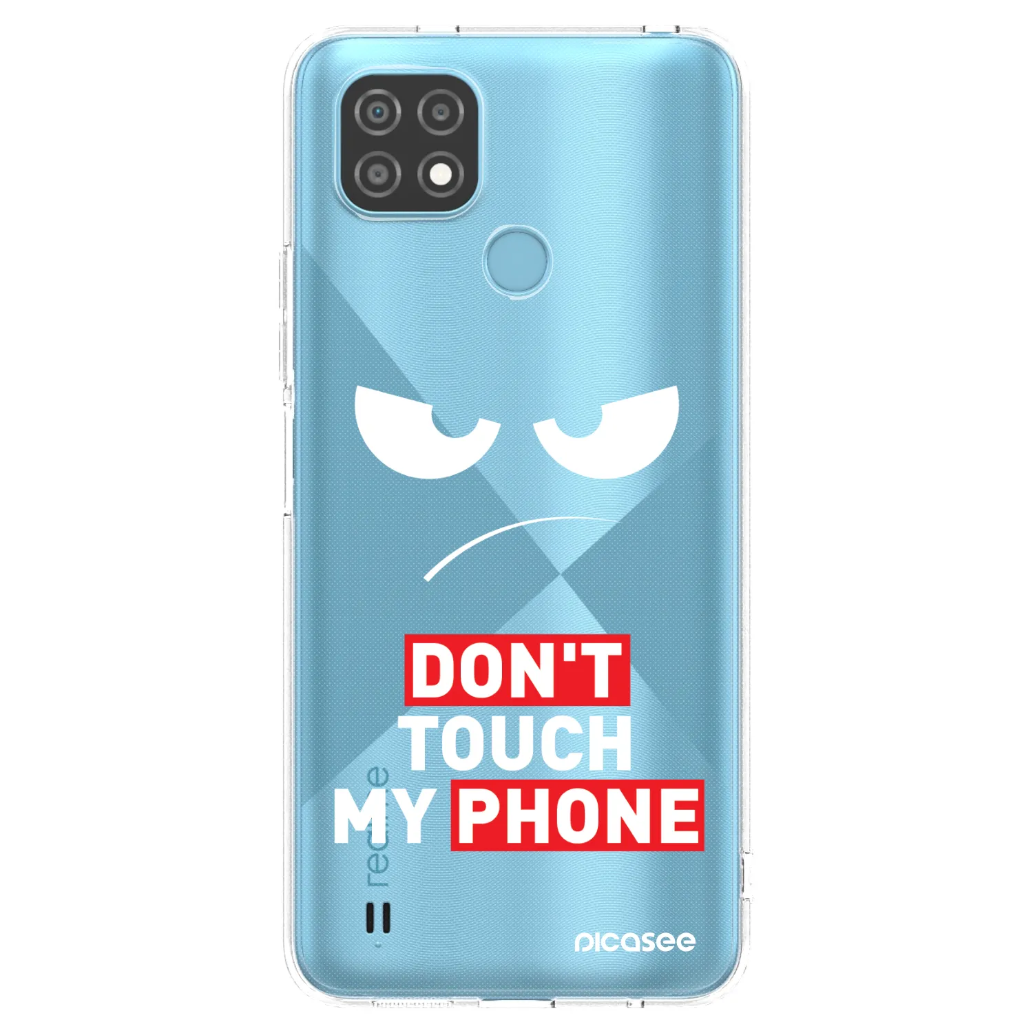 Picasee átlátszó szilikon tok az alábbi mobiltelefonokra Realme C21 - Angry Eyes - Transparent