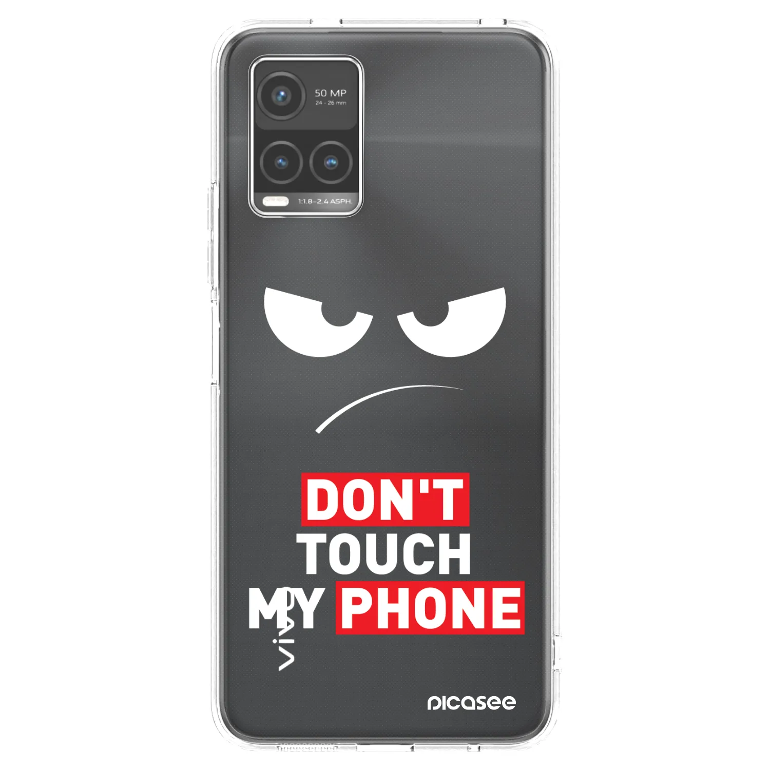 Picasee átlátszó szilikon tok az alábbi mobiltelefonokra Vivo Y33s - Angry Eyes - Transparent