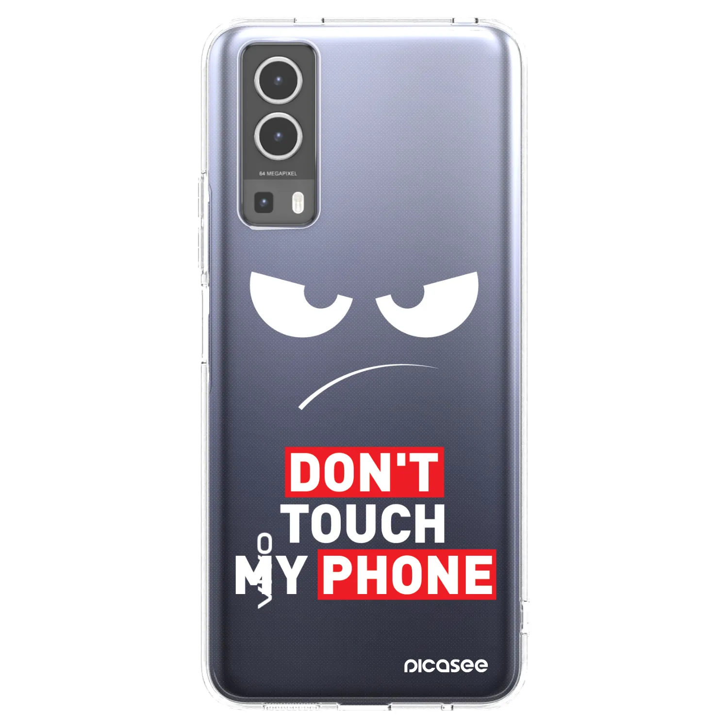 Picasee átlátszó szilikon tok az alábbi mobiltelefonokra Vivo Y72 5G - Angry Eyes - Transparent
