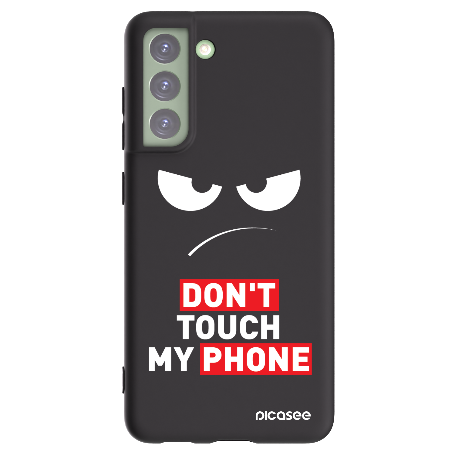 Picasee fekete szilikon tok az alábbi mobiltelefonokra Samsung Galaxy S21 FE 5G - Angry Eyes - Transparent