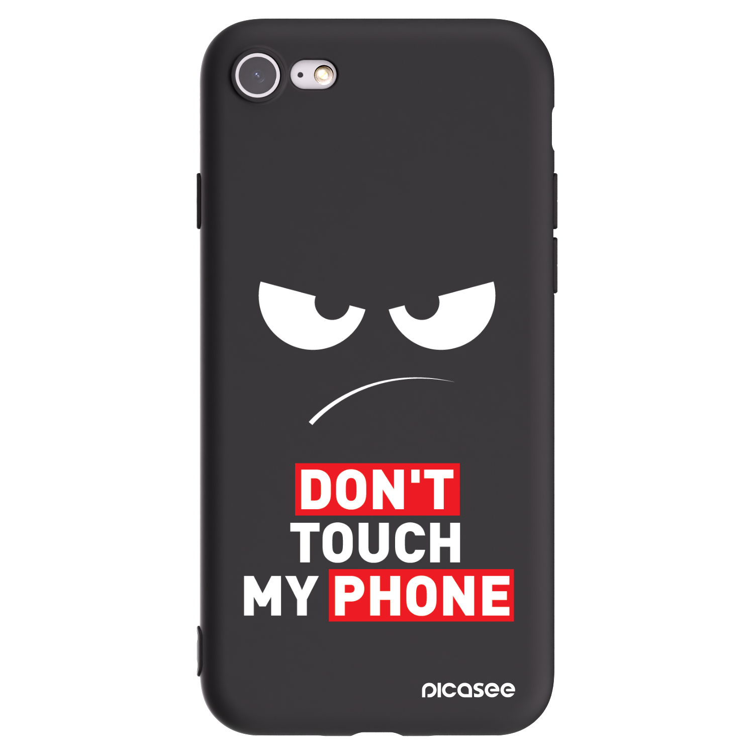 Picasee fekete szilikon tok az alábbi mobiltelefonokra Apple iPhone SE 2022 - Angry Eyes - Transparent
