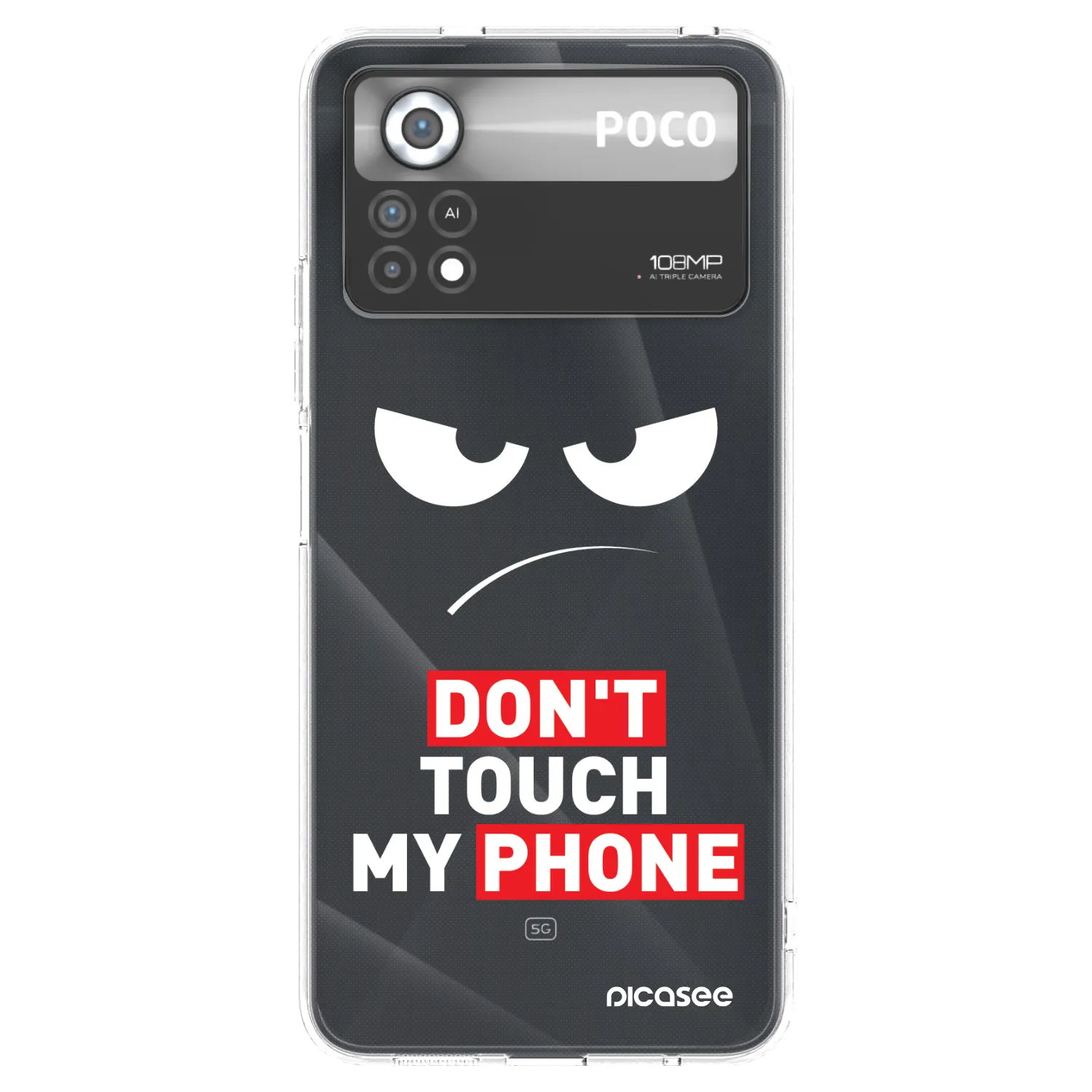 Picasee átlátszó szilikon tok az alábbi mobiltelefonokra Xiaomi Poco X4 Pro 5G - Angry Eyes - Transparent