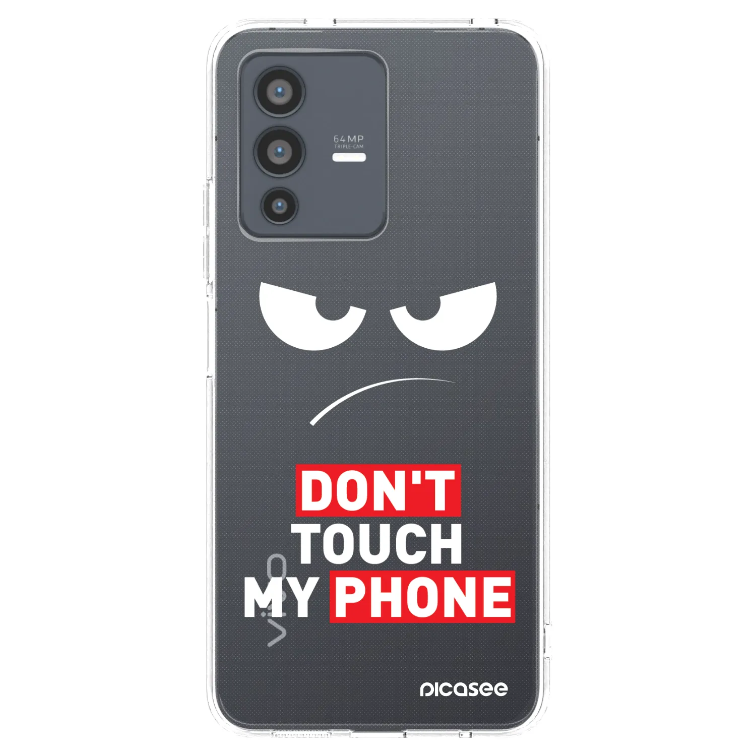 Picasee átlátszó szilikon tok az alábbi mobiltelefonokra Vivo V23 5G - Angry Eyes - Transparent