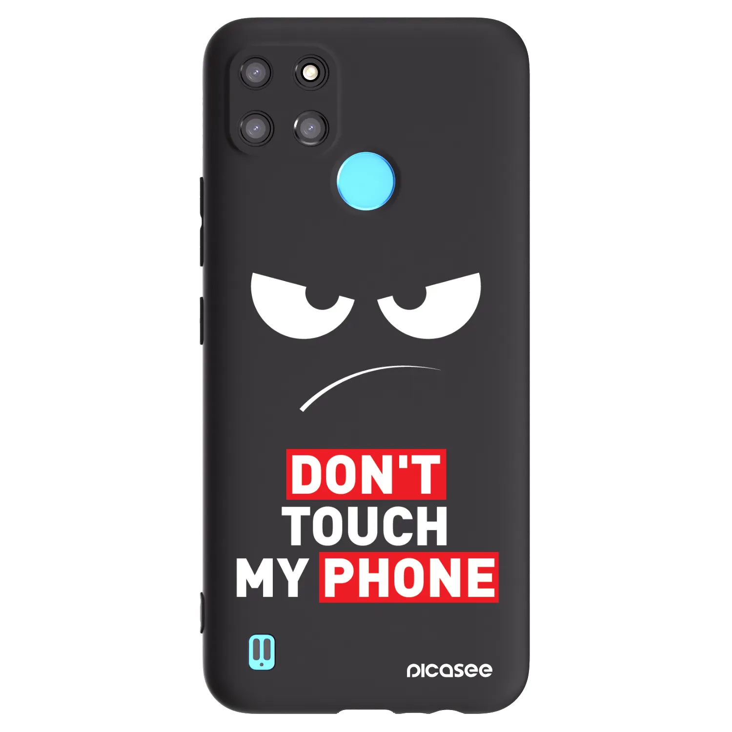 Picasee fekete szilikon tok az alábbi mobiltelefonokra Realme C21Y - Angry Eyes - Transparent
