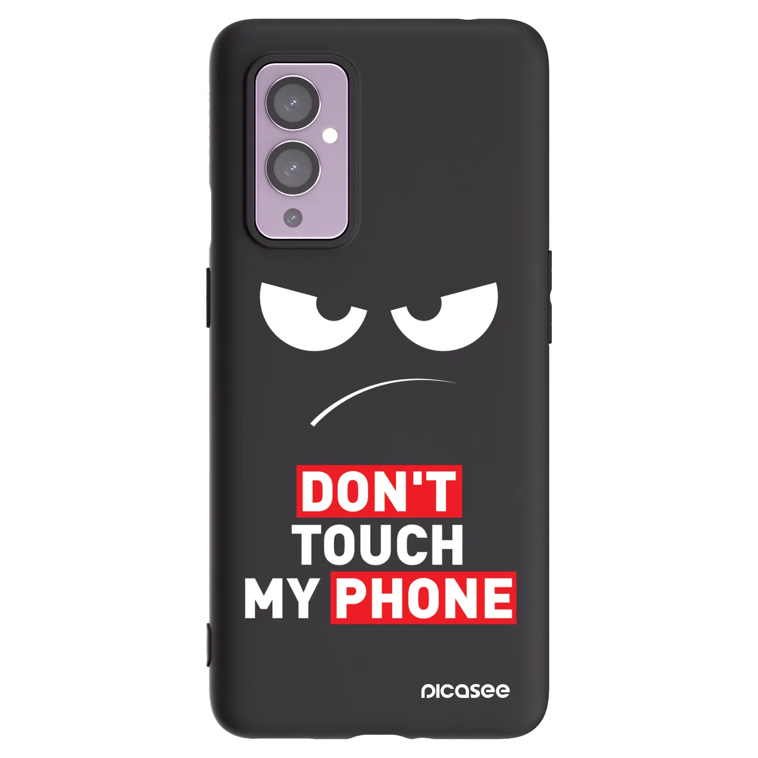 Picasee fekete szilikon tok az alábbi mobiltelefonokra OnePlus 9 - Angry Eyes - Transparent