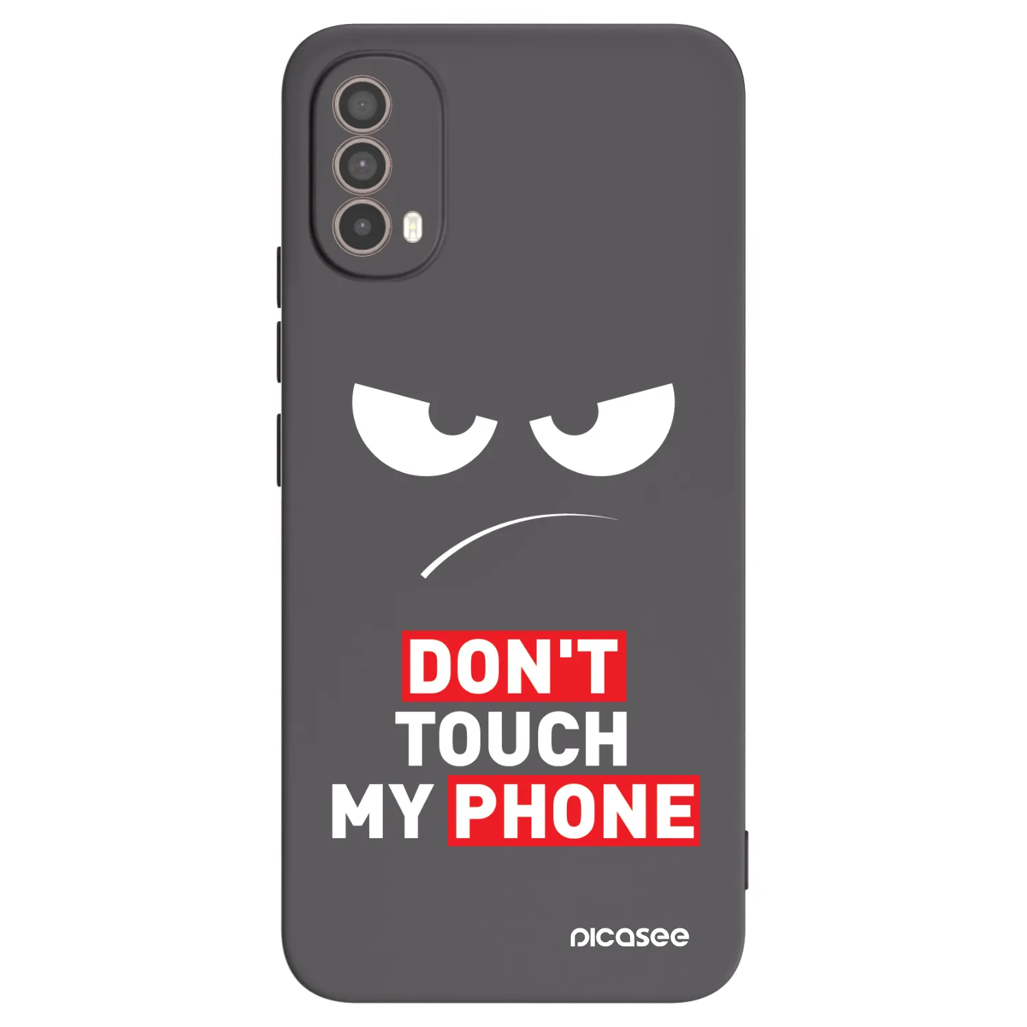 Picasee fekete szilikon tok az alábbi mobiltelefonokra Motorola Moto E40 - Angry Eyes - Transparent