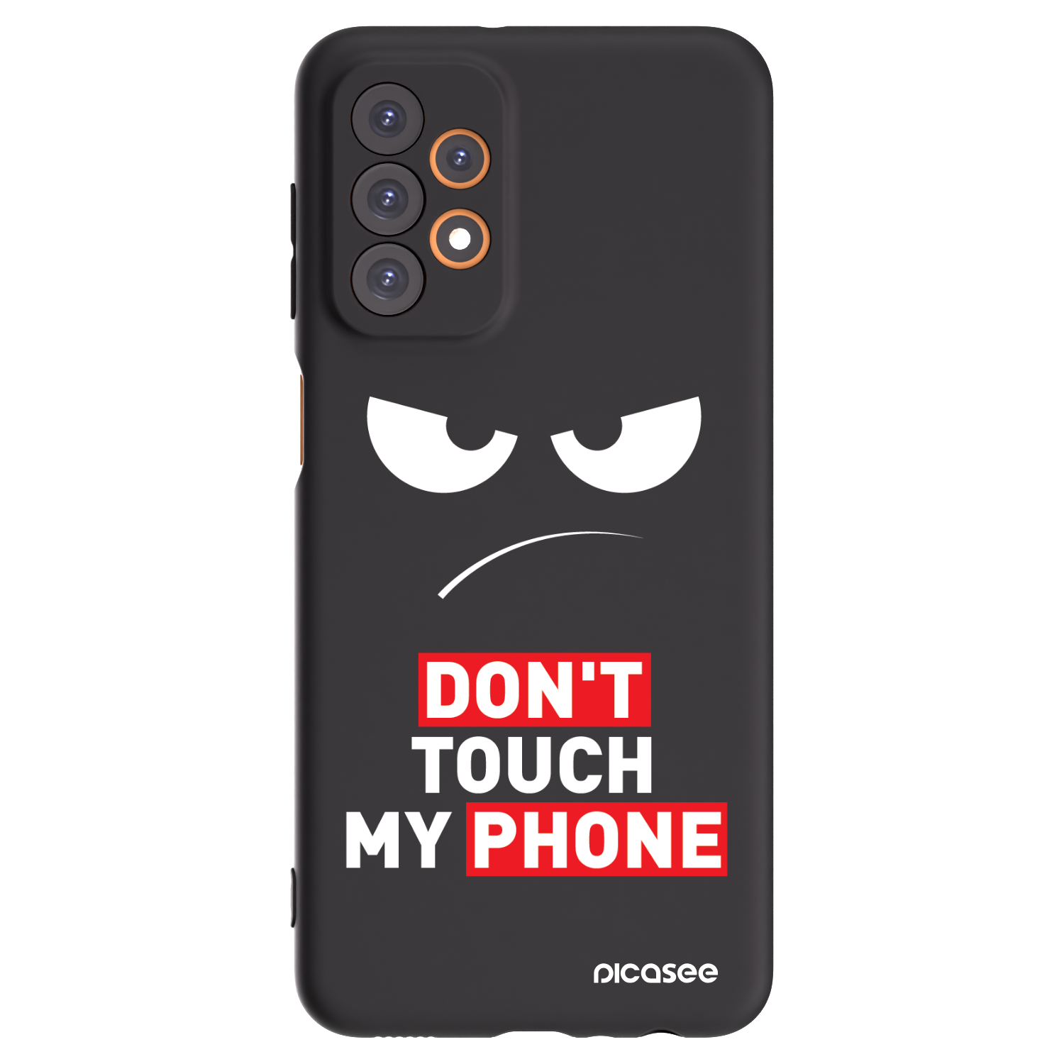 Picasee fekete szilikon tok az alábbi mobiltelefonokra Samsung Galaxy A23 A236B 5G - Angry Eyes - Transparent