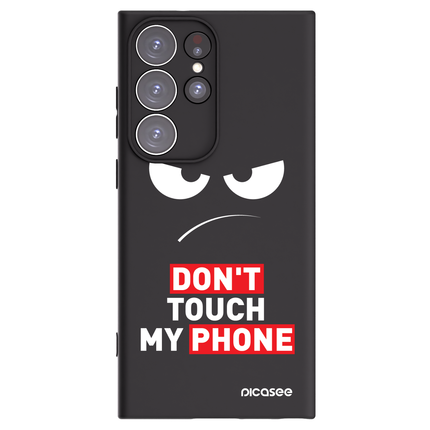 Picasee fekete szilikon tok az alábbi mobiltelefonokra Samsung Galaxy S23 Ultra 5G - Angry Eyes - Transparent