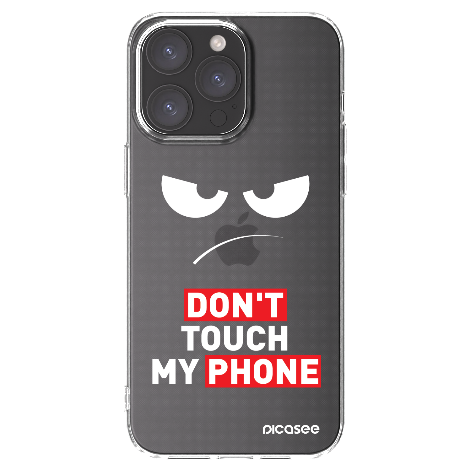 Picasee átlátszó szilikon tok az alábbi mobiltelefonokra Apple iPhone 15 Pro Max - Angry Eyes - Transparent