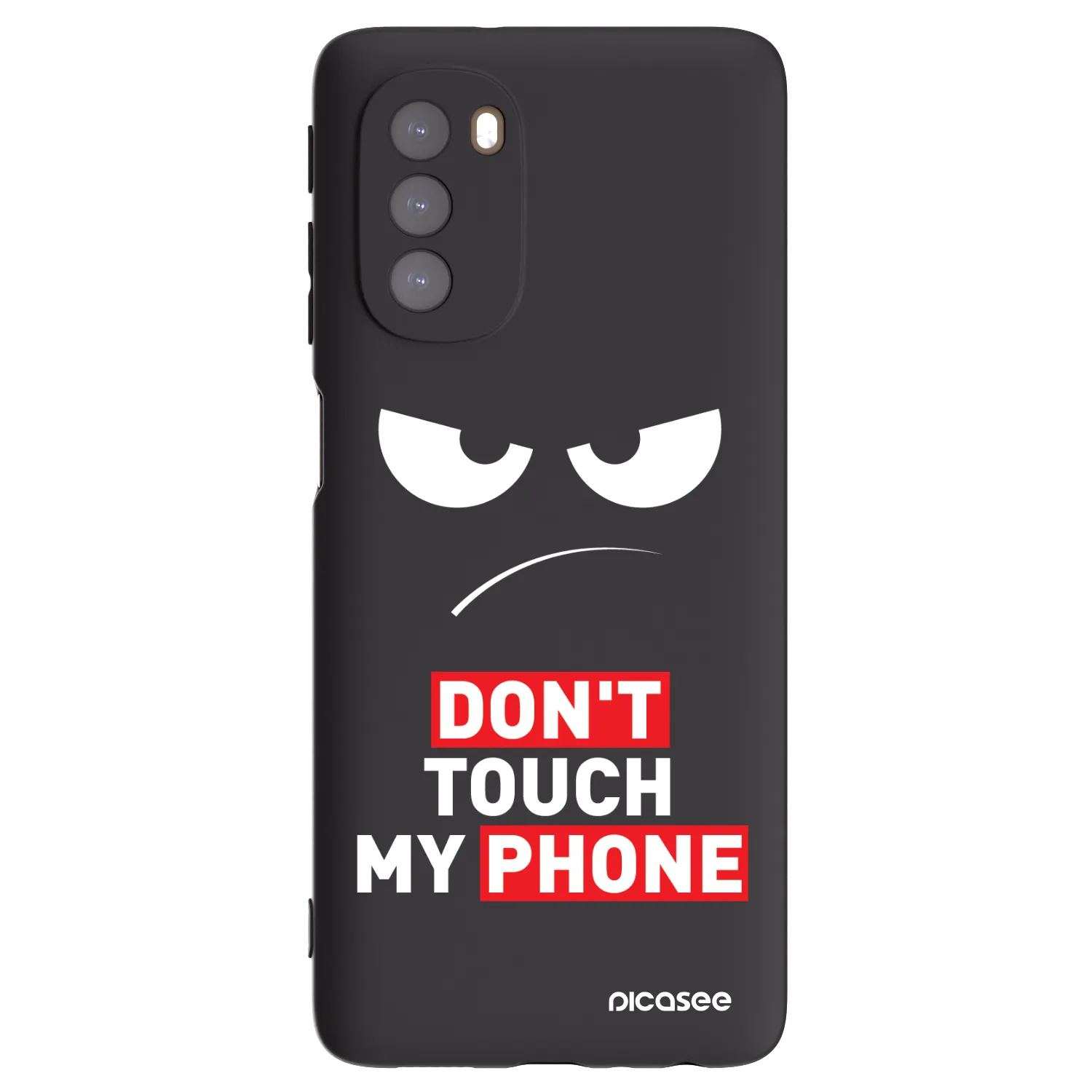 Picasee fekete szilikon tok az alábbi mobiltelefonokra Motorola Moto G51 - Angry Eyes - Transparent