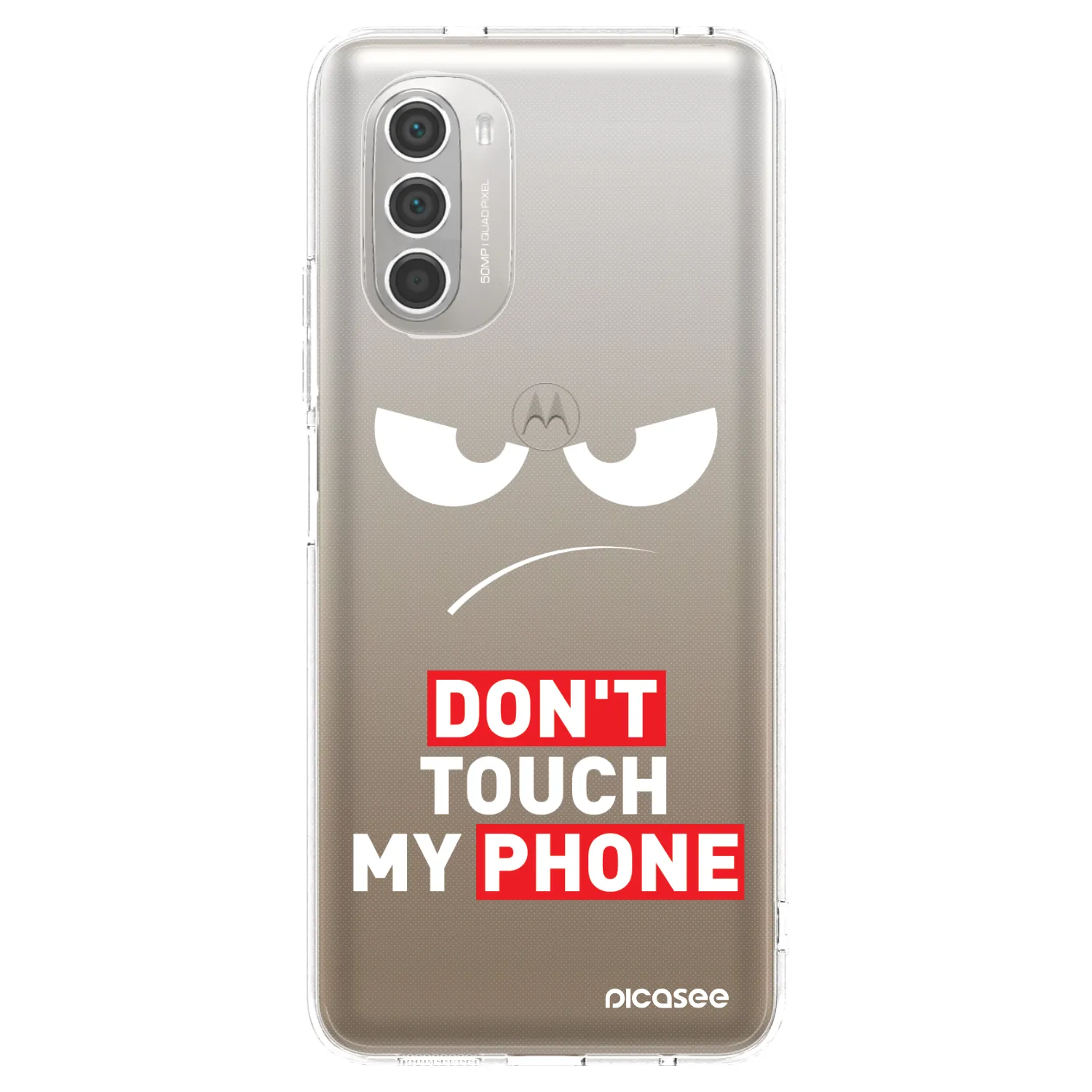 Picasee átlátszó szilikon tok az alábbi mobiltelefonokra Motorola Moto G51 - Angry Eyes - Transparent