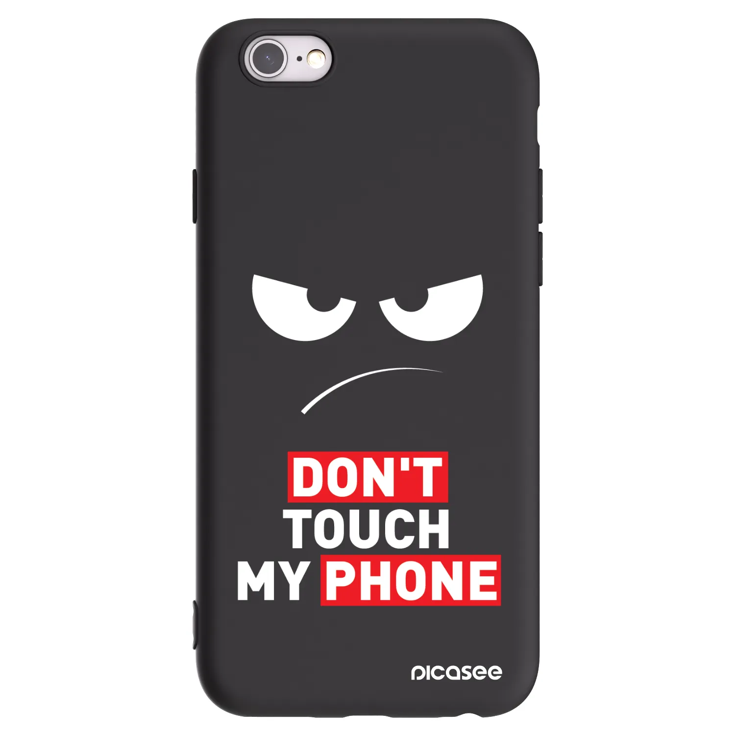 Picasee fekete szilikon tok az alábbi mobiltelefonokra Apple iPhone 6/6S - Angry Eyes - Transparent