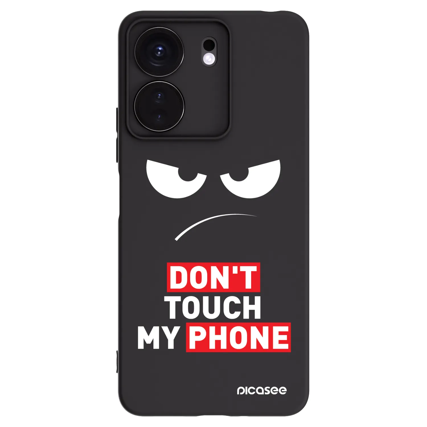 Picasee fekete szilikon tok az alábbi mobiltelefonokra Xiaomi Redmi 13C 4G - Angry Eyes - Transparent