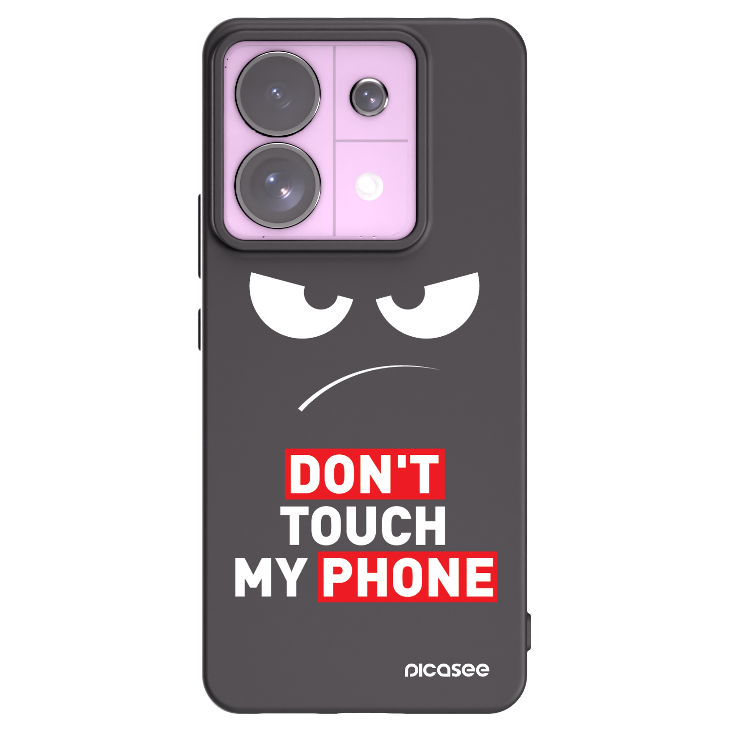 Picasee fekete szilikon tok az alábbi mobiltelefonokra Xiaomi Redmi Note 13 Pro 5G - Angry Eyes - Transparent