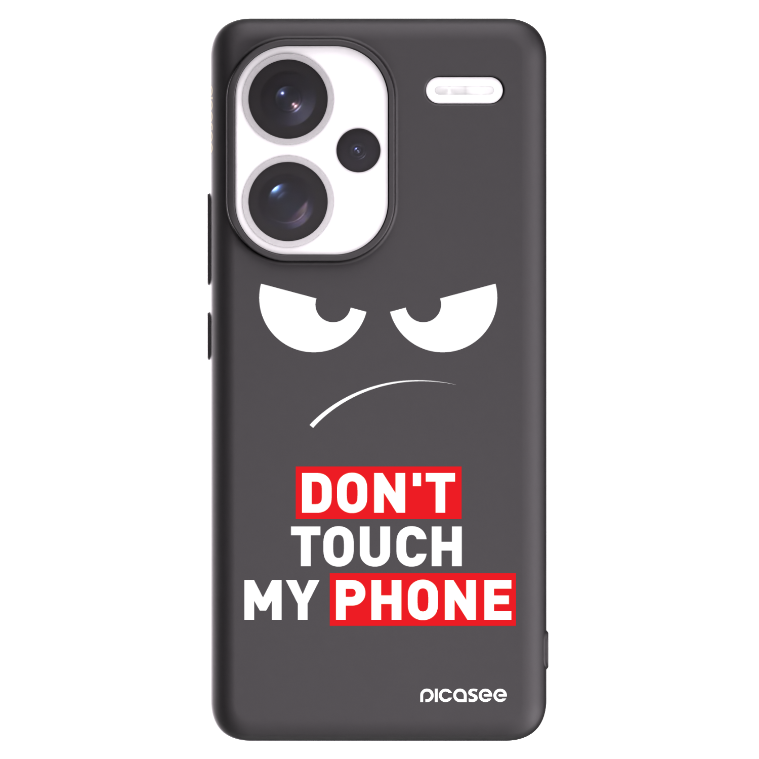 Picasee fekete szilikon tok az alábbi mobiltelefonokra Xiaomi Redmi Note 13 Pro+ 5G - Angry Eyes - Transparent
