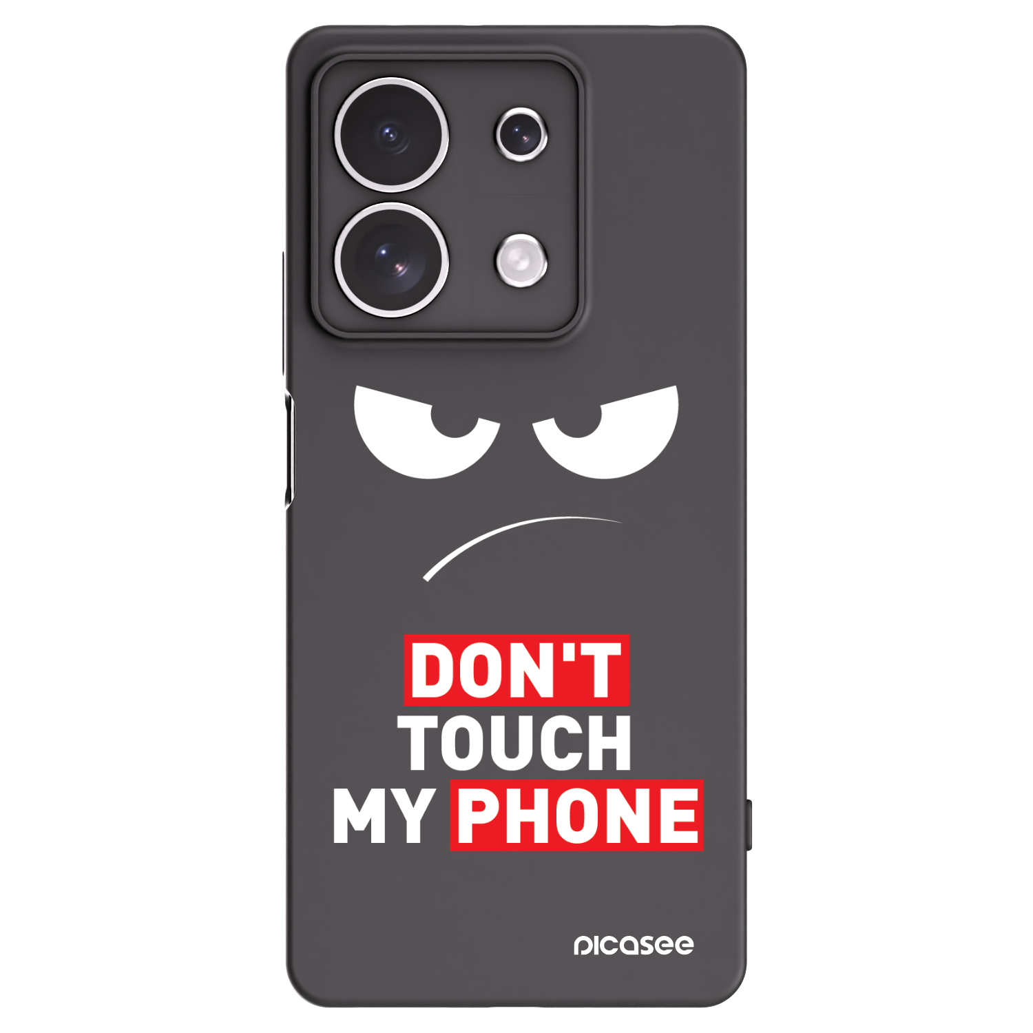 Picasee fekete szilikon tok az alábbi mobiltelefonokra Xiaomi Redmi Note 13 4G - Angry Eyes - Transparent