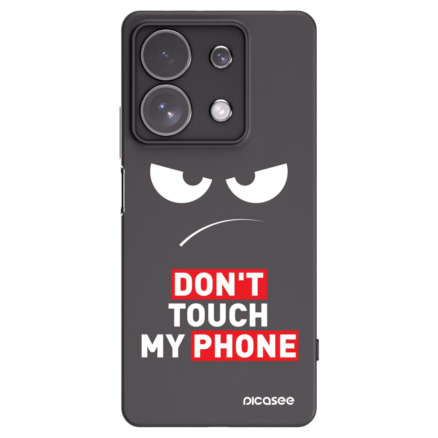 Picasee fekete szilikon tok az alábbi mobiltelefonokra Xiaomi Redmi Note 13 Pro 4G - Angry Eyes - Transparent