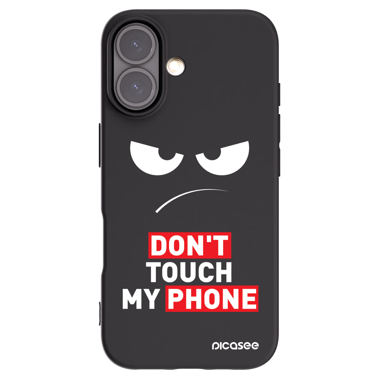 Picasee fekete szilikon tok az alábbi mobiltelefonokra Apple iPhone 16 - Angry Eyes - Transparent