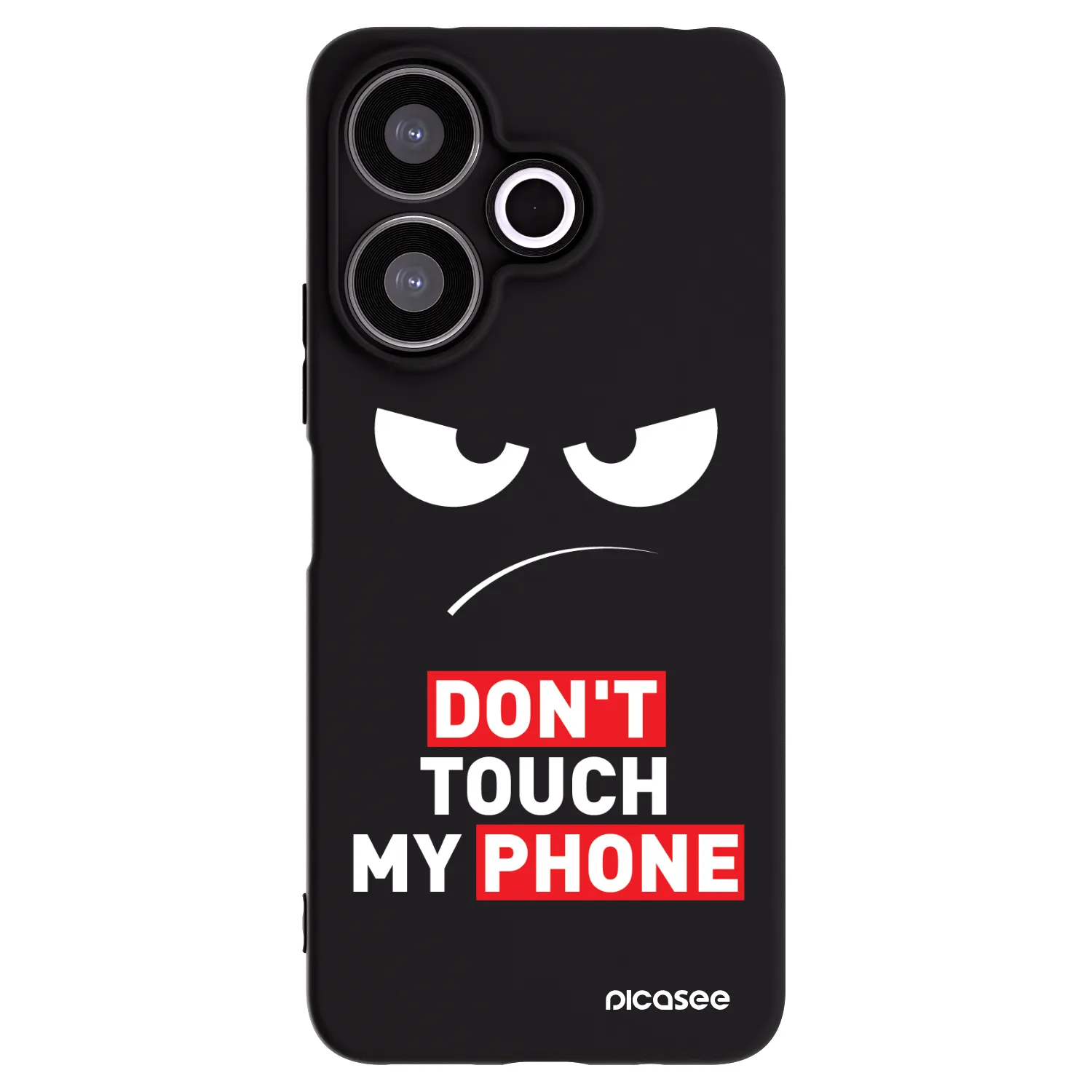 Picasee fekete szilikon tok az alábbi mobiltelefonokra Xiaomi Redmi 13 4G - Angry Eyes - Transparent