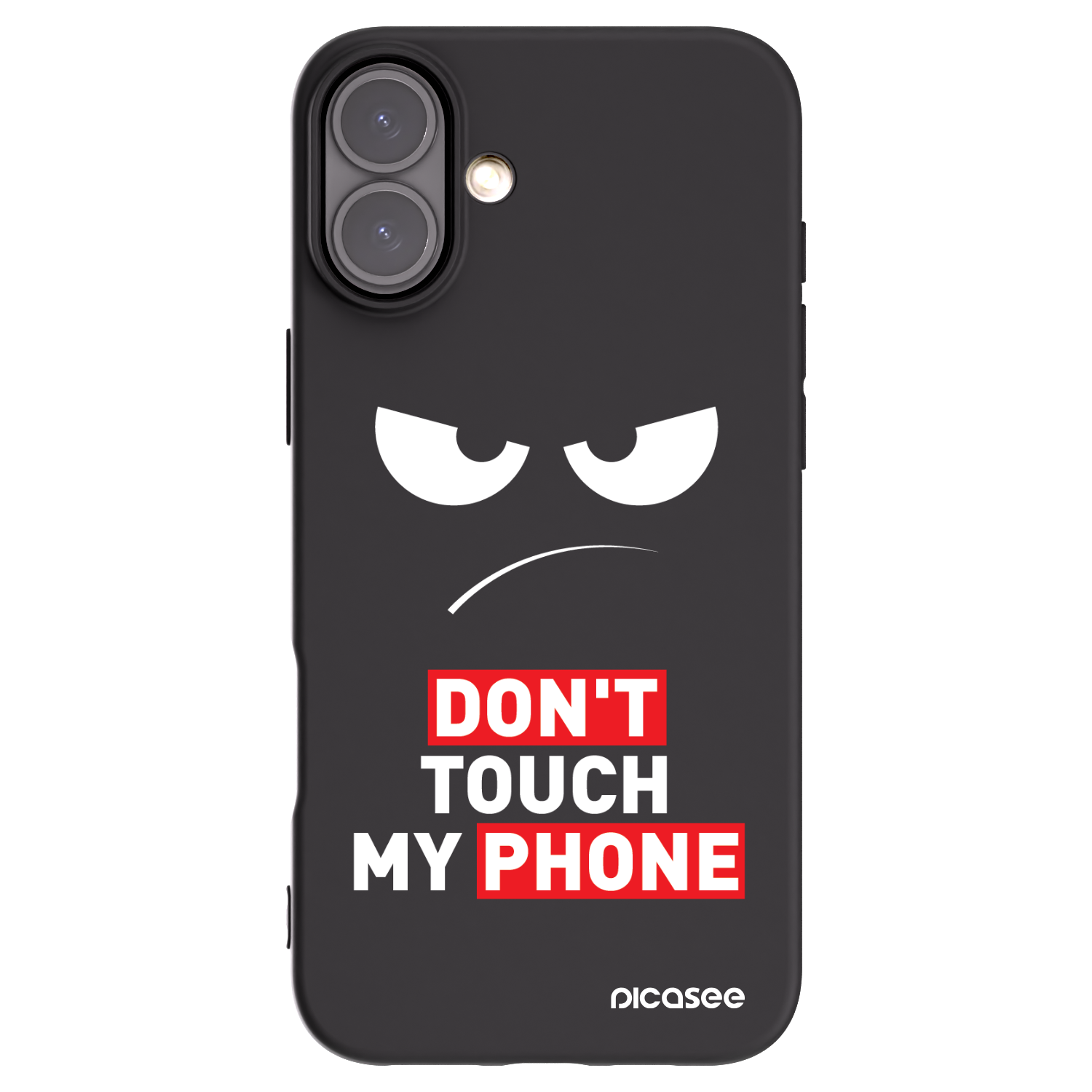 Picasee fekete szilikon tok az alábbi mobiltelefonokra Apple iPhone 16 Plus - Angry Eyes - Transparent